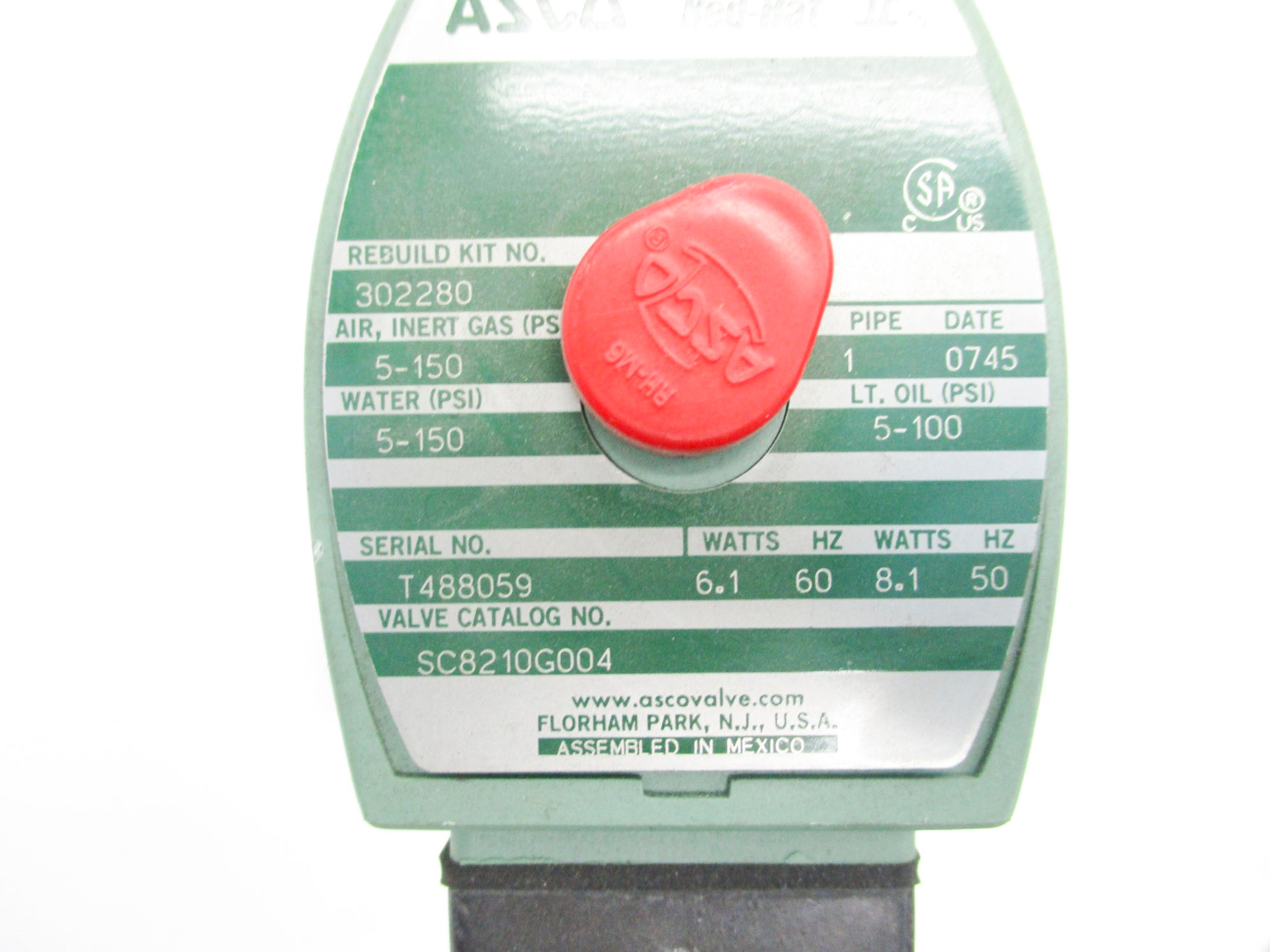 ASCO SC8210G004 110/120V 150PSI NSNP