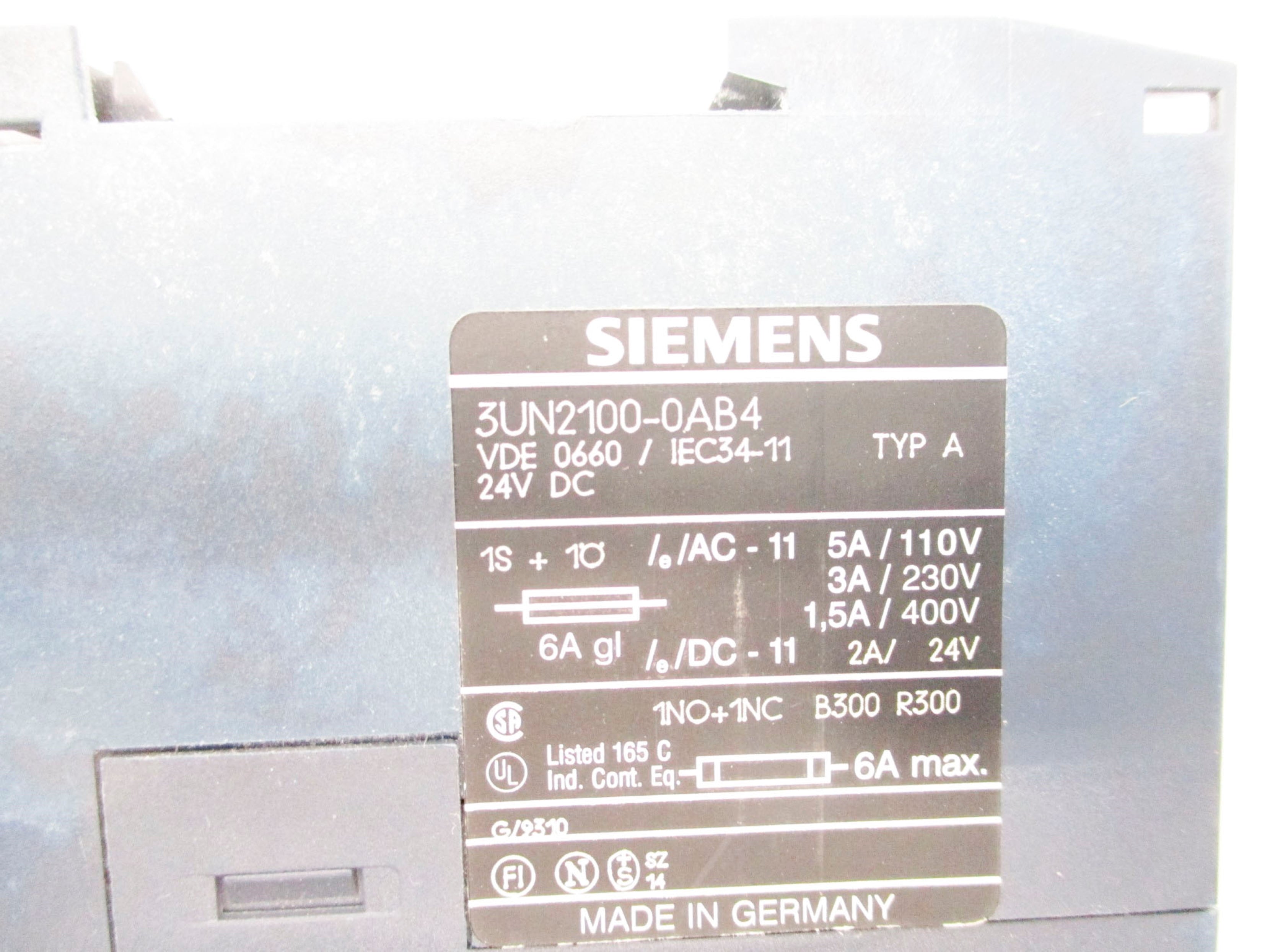 SIEMENS 3UN2100-0AB4 24VDC NSNP