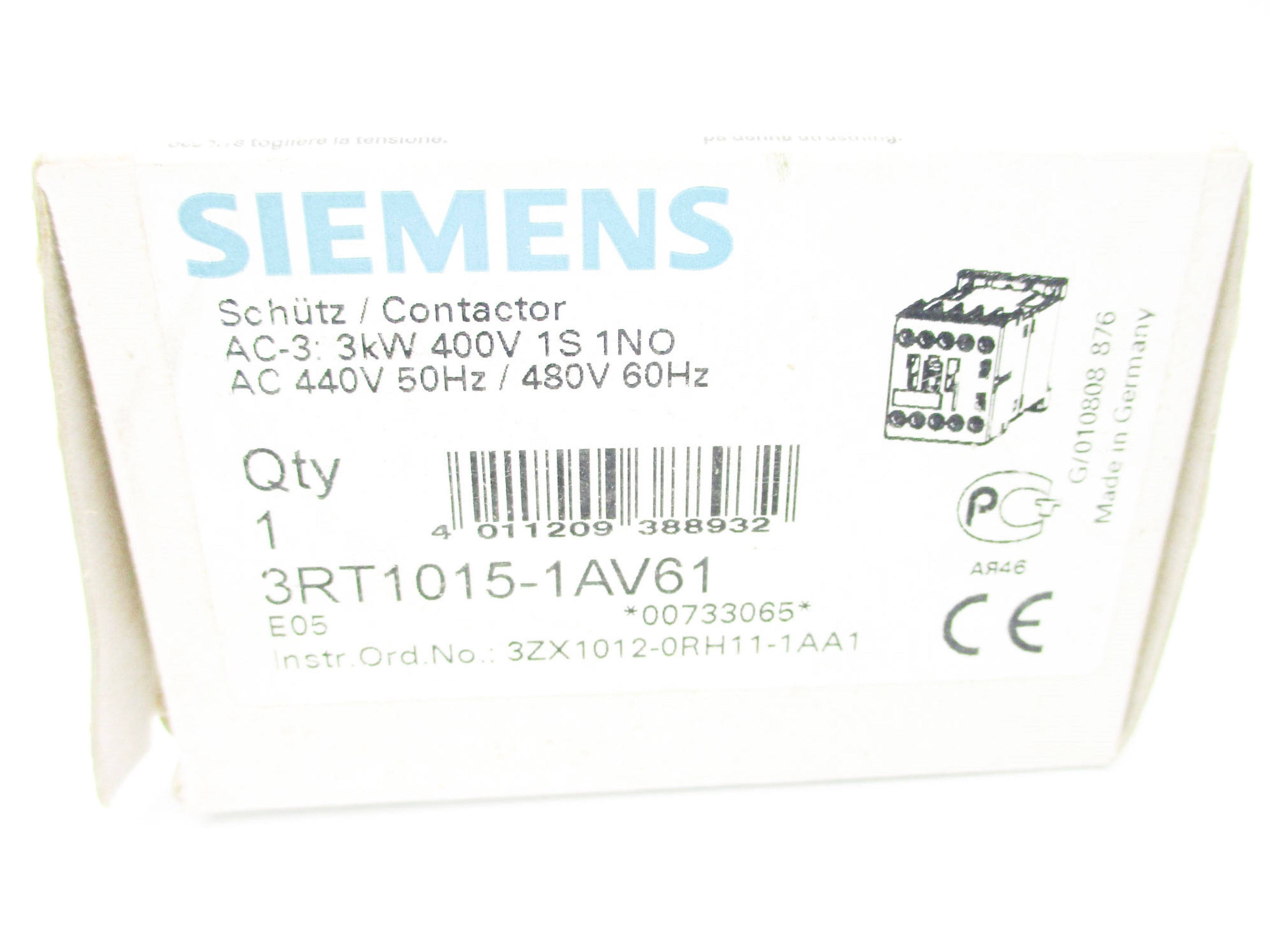 SIEMENS 3RT1015-1AV61 440/480V NSMP