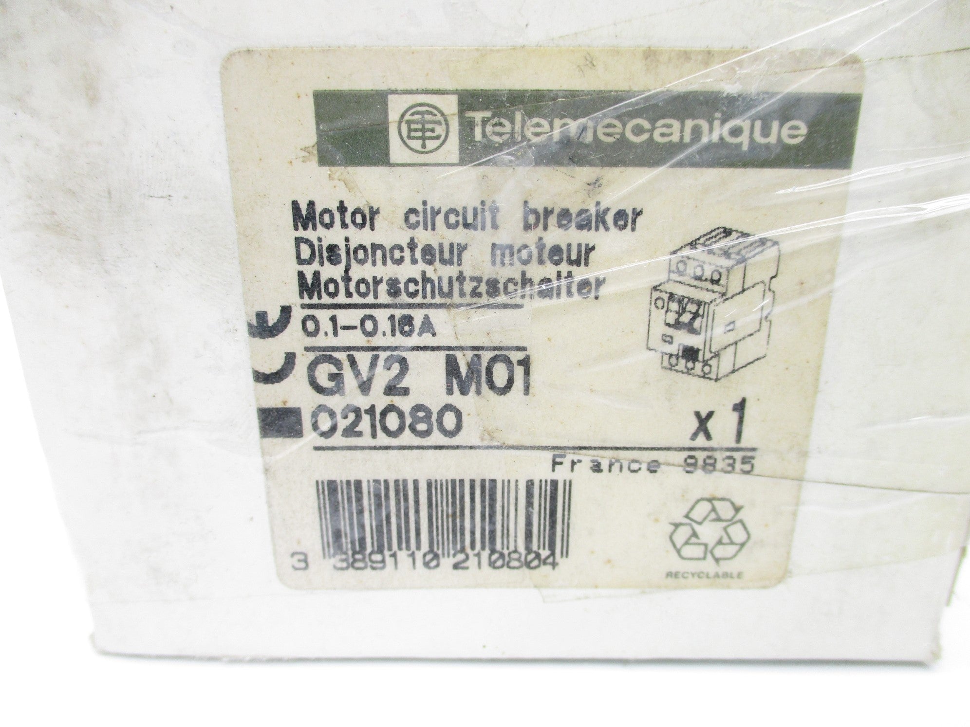TELEMECANIQUE GV2M01 0.1-0.16A NSMP