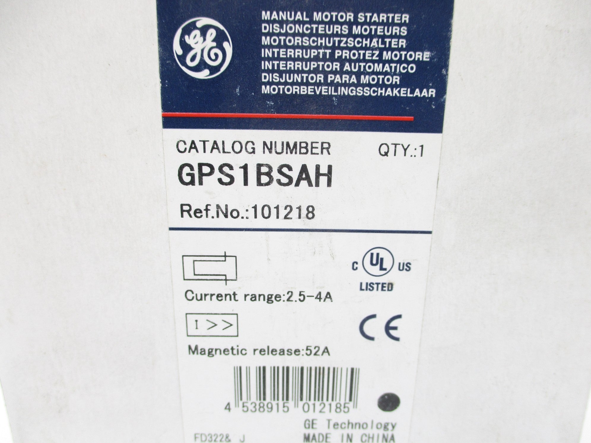 GENERAL ELECTRIC GPS1BSAH NSMP