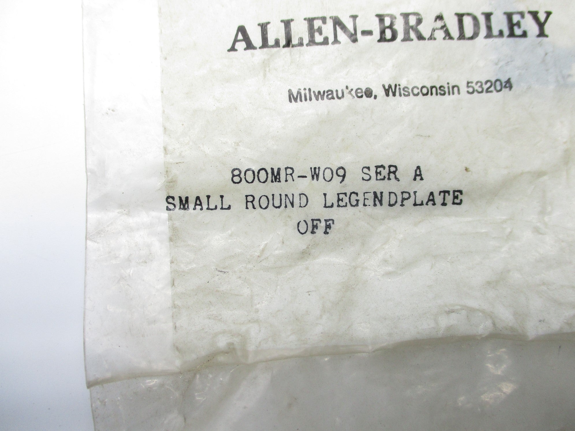 INDUSTRIAL SPARE PART 800MR-W09 SER. A NSMP