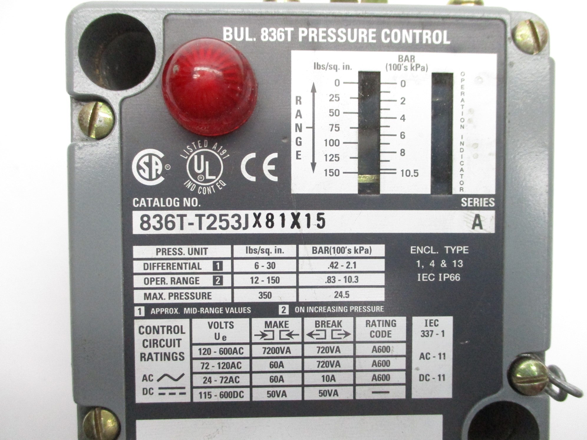 INDUSTRIAL SPARE PART 836T-T253JX81X15 SER. A NSNP