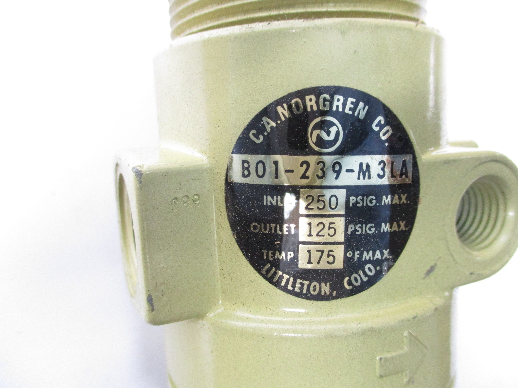 C.A. NORGREN B01-239-M3LA 250PSIG NSNP