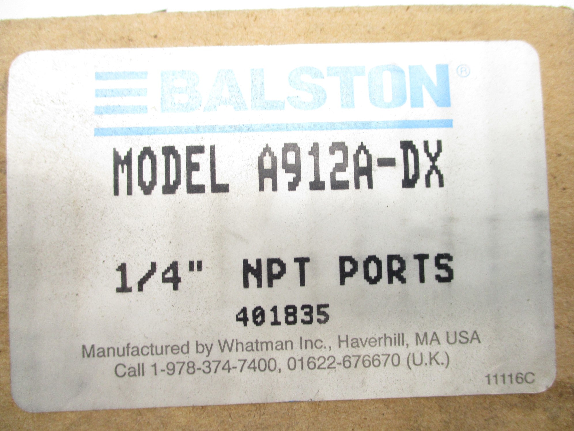 BALSTON A912A-DX 250PSIG NSMP