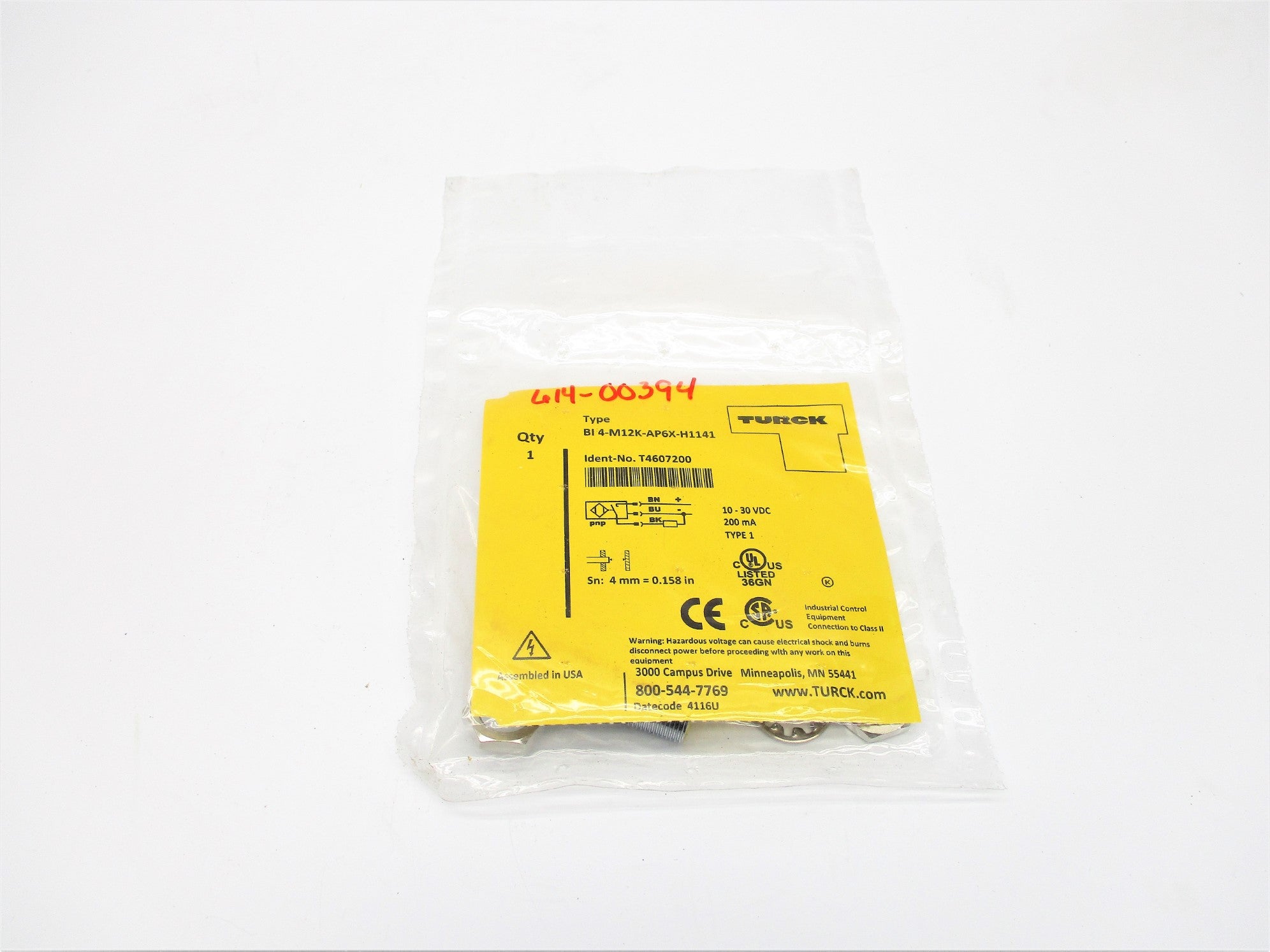 TURCK BI4-M12K-AP6X-H1141 T4607200 10-30VDC NSMP