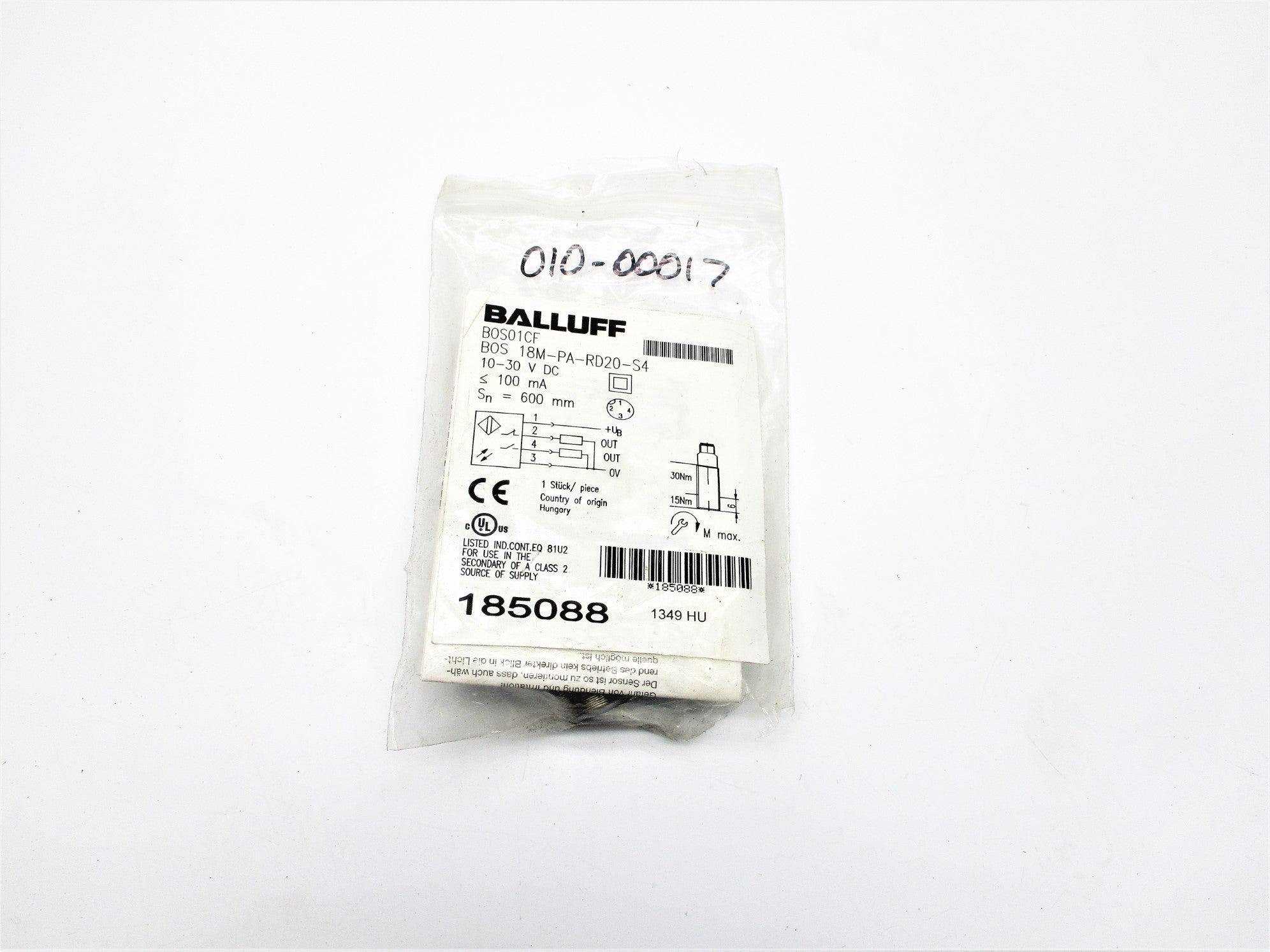 BALLUFF BOS18M-PA-RD20-S4 BOS01CF 10-30VDC NSMP