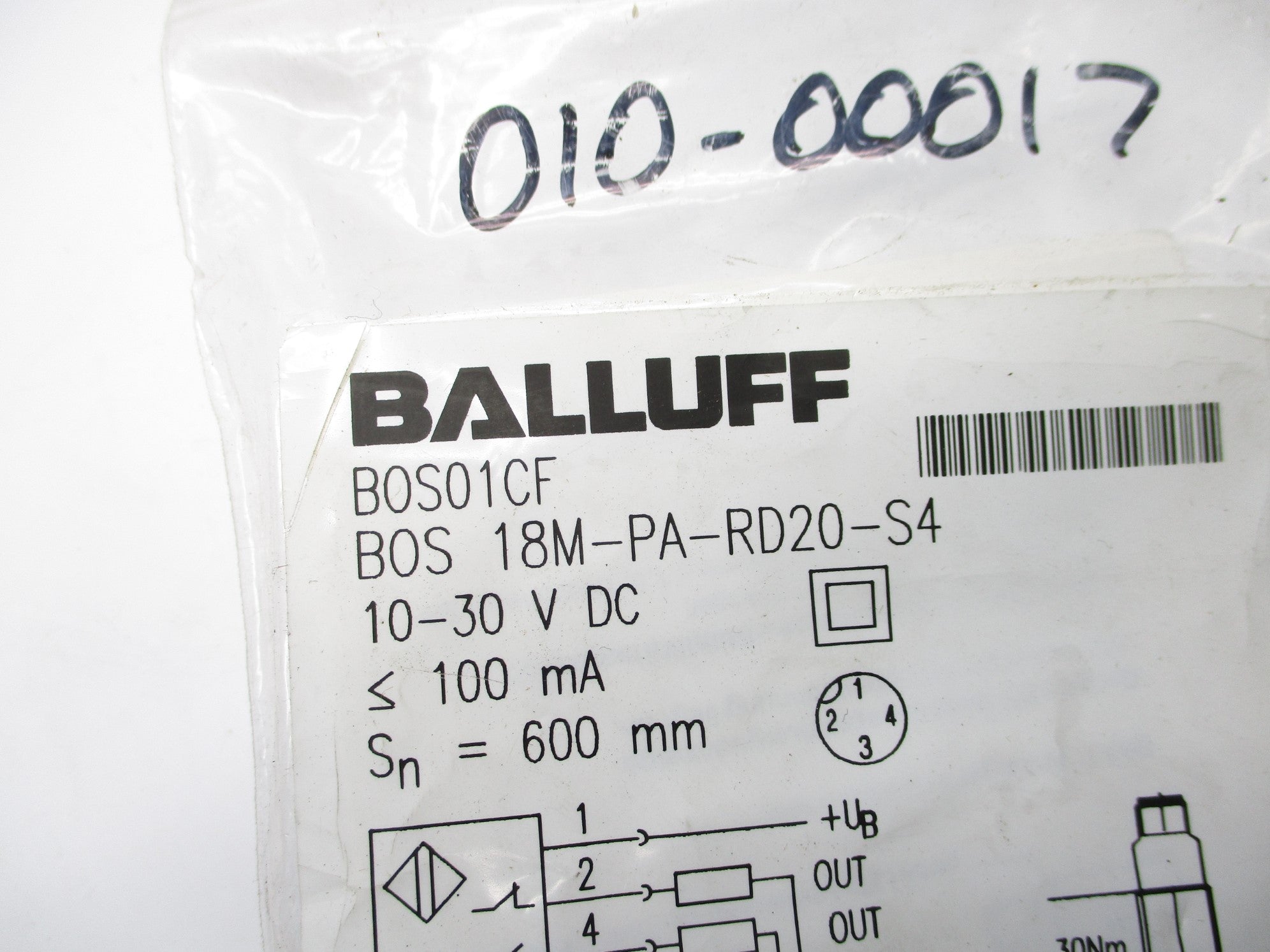 BALLUFF BOS18M-PA-RD20-S4 BOS01CF 10-30VDC NSMP