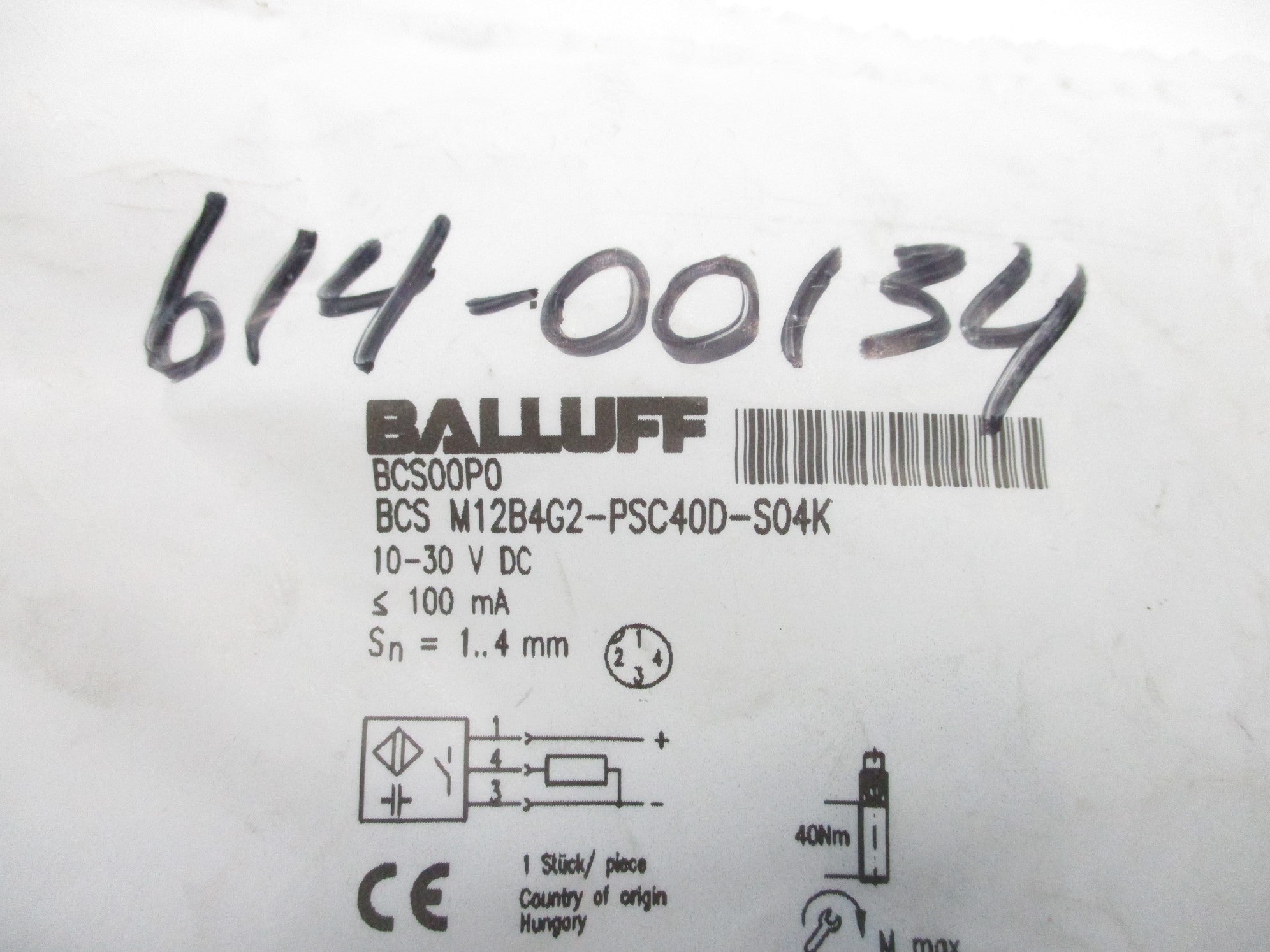 BALLUFF BCSM12B4G2-PSC40D-S04K BCS00P0 10-30VDC NSMP