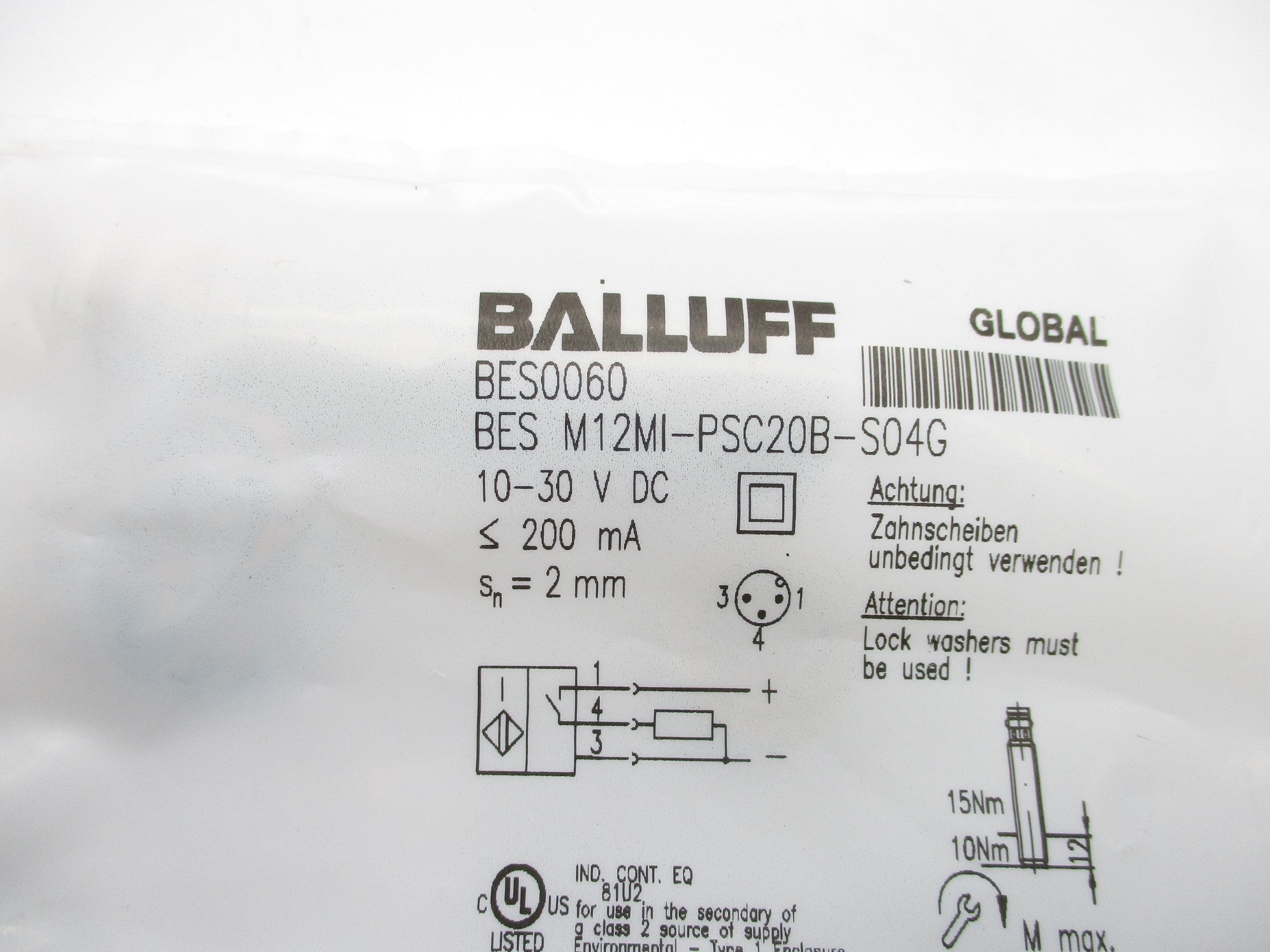 BALLUFF BESM12MI-PSC20B-S04G BES0060 10-30VDC NSMP
