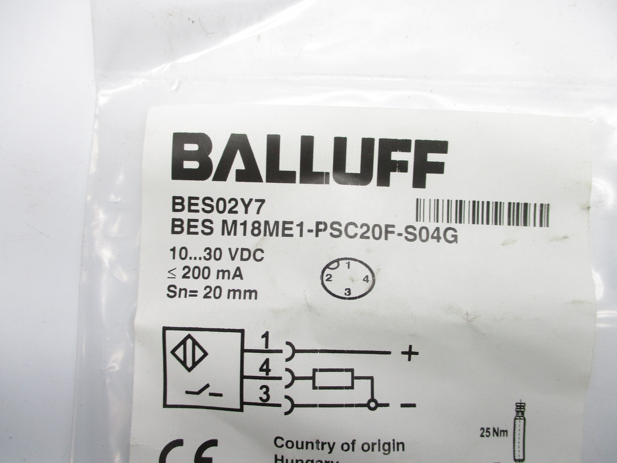 BALLUFF BESM18ME1-PSC20F-S04G 10-30VDC NSMP