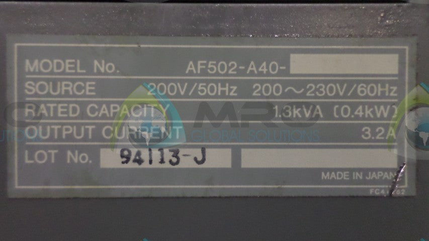 SUMITOMA IND. AF502-A40 TRANSISTOR INVERTER *USED*