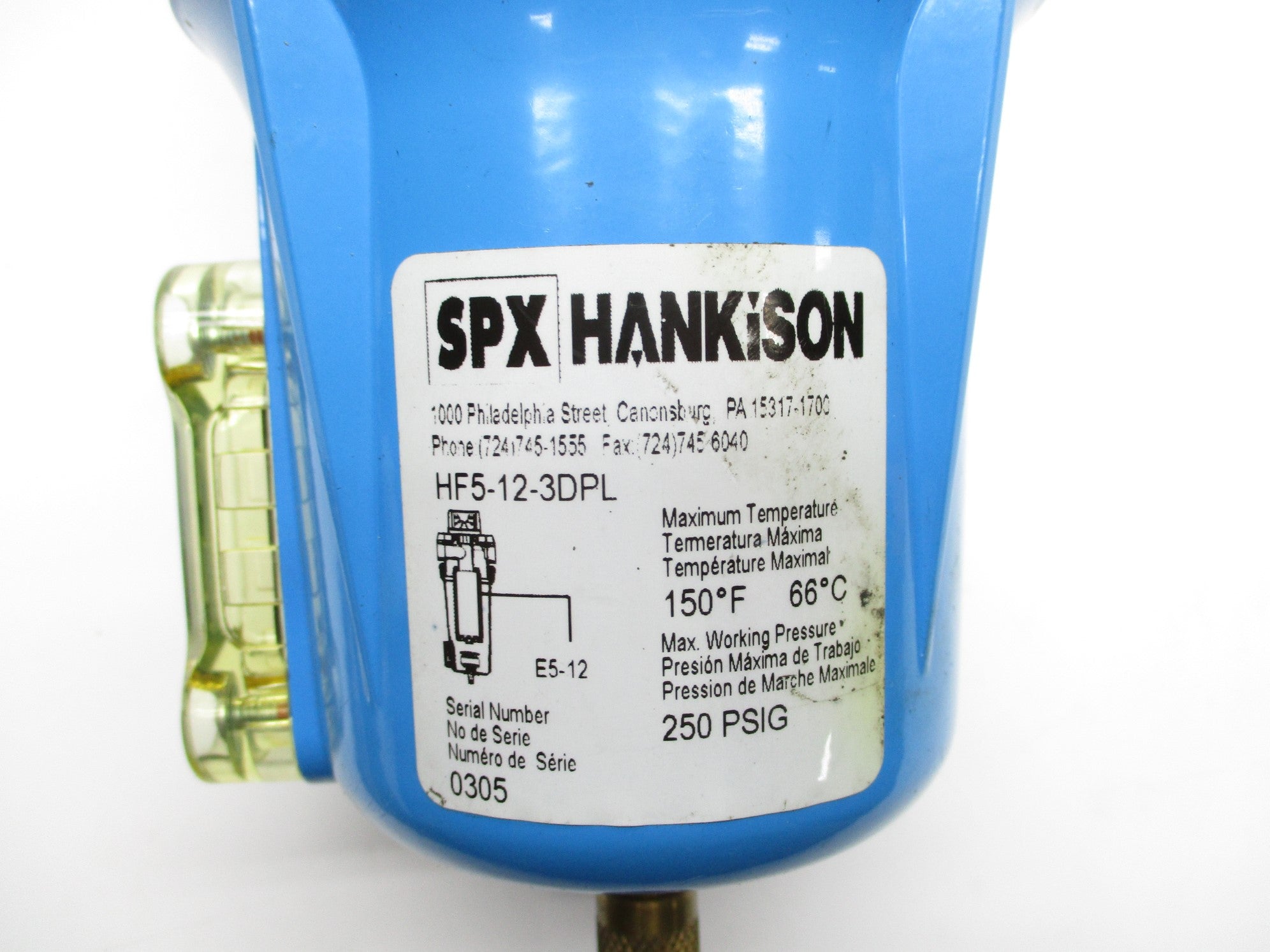 SPX HANKSON HF5-12-3DPL 250PSIG NSNP