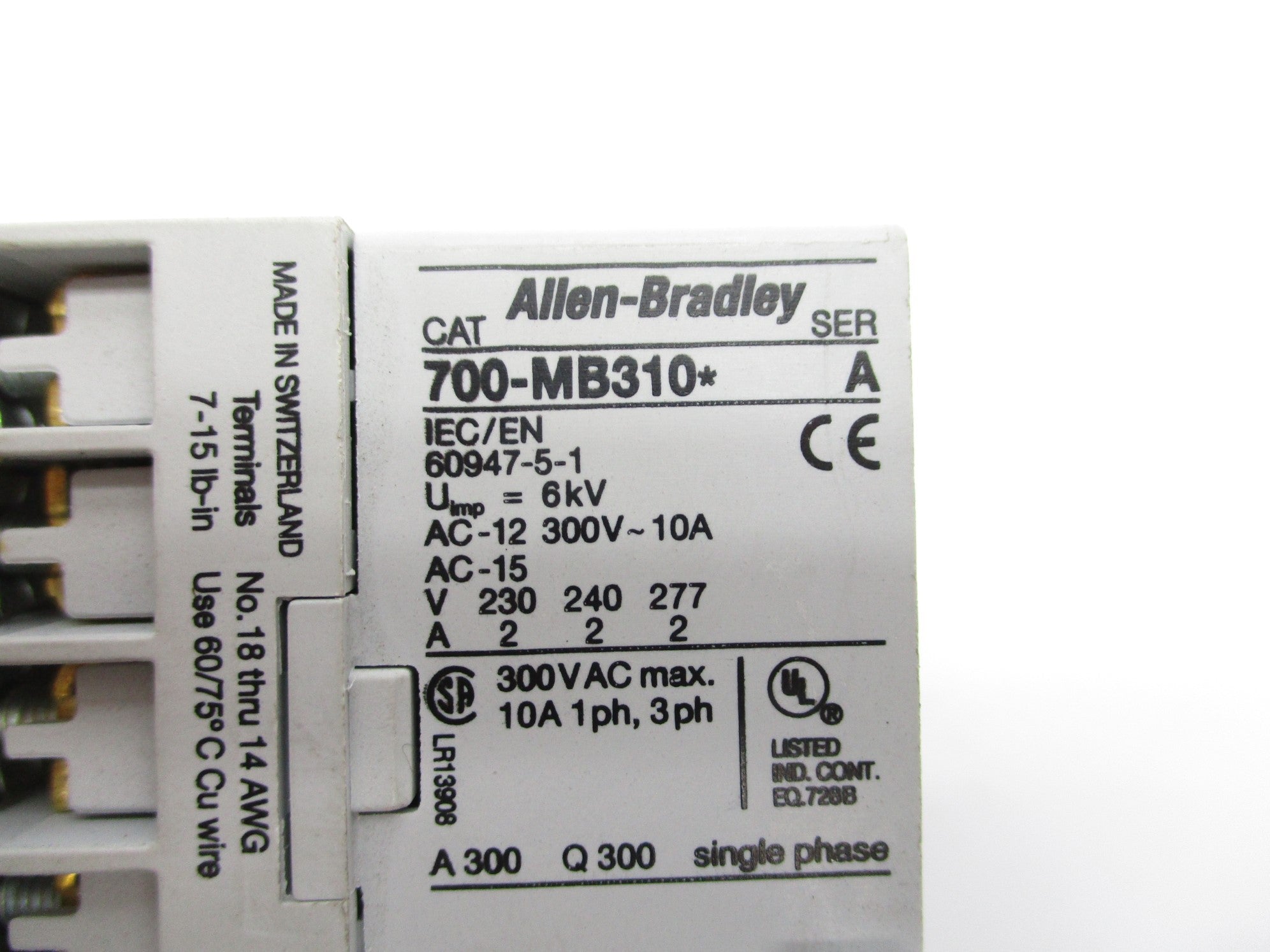 INDUSTRIAL SPARE PART 700-MB310D SER. A 110/120V 10A NSNP