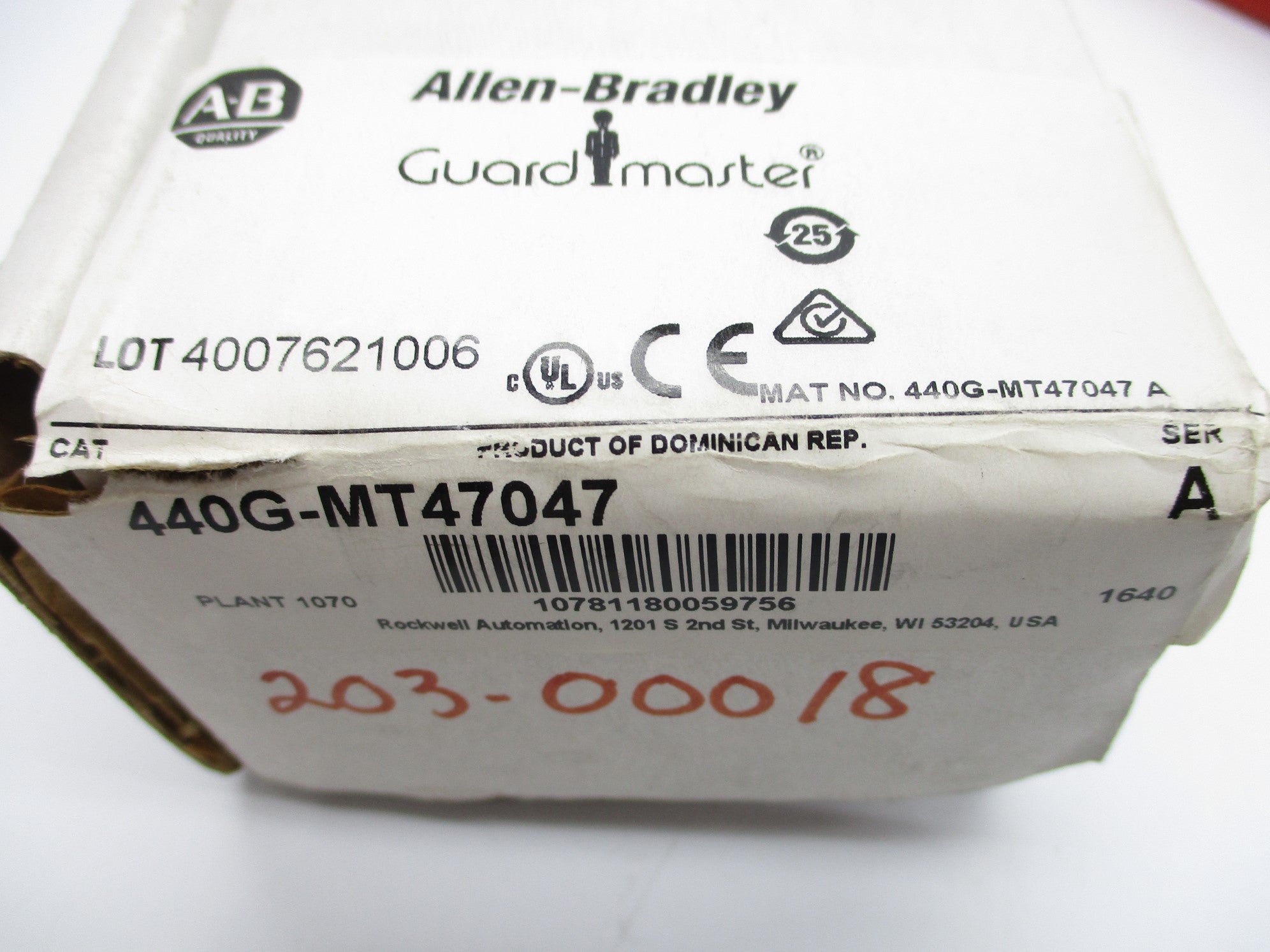 ALLEN BRADLEY 440G-MT47047 SER. A (WH) NSMP
