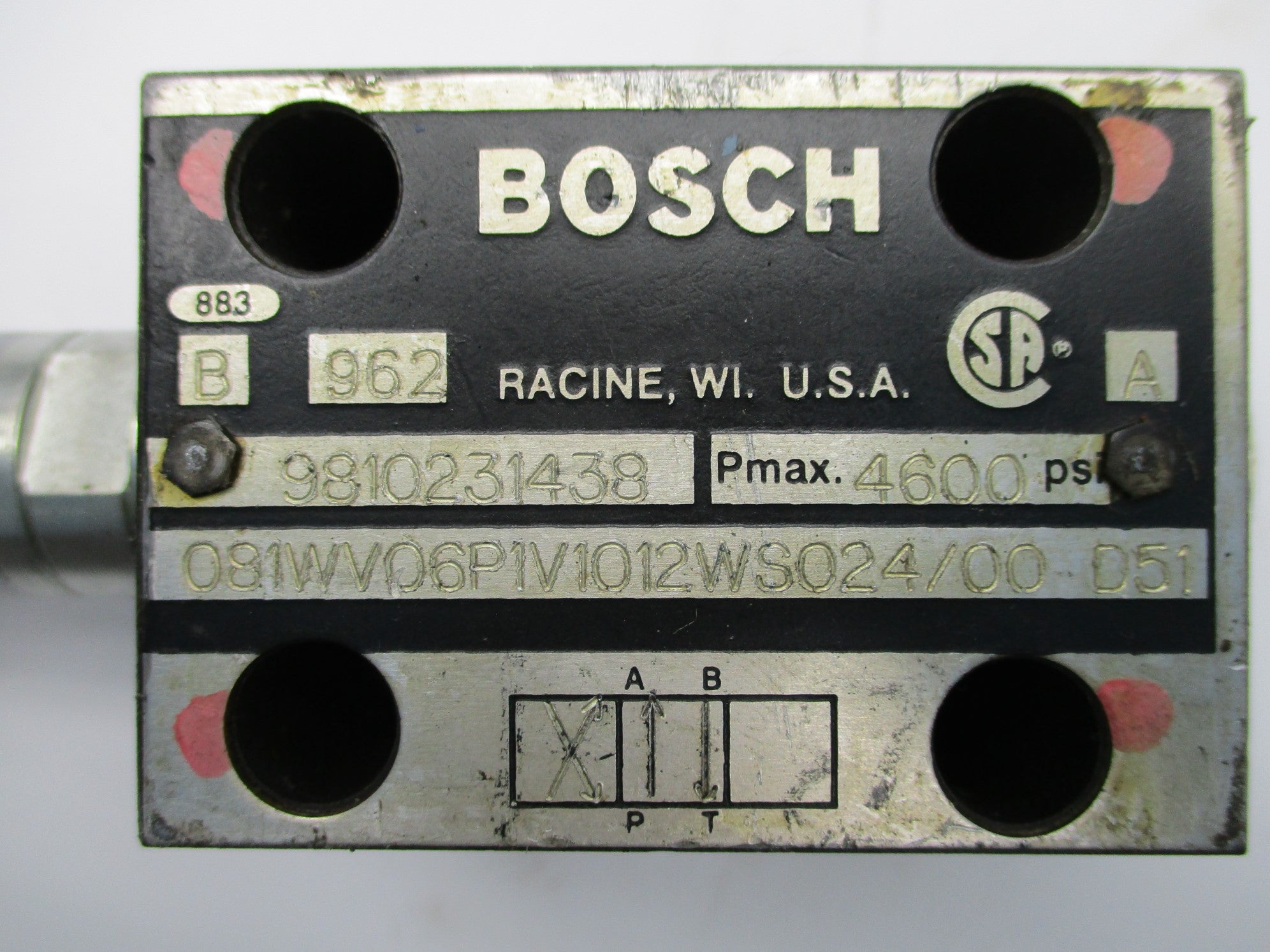 BOSCH 081WV06P1V1012WS024/00D51 9810231438 4600PSI UNMP