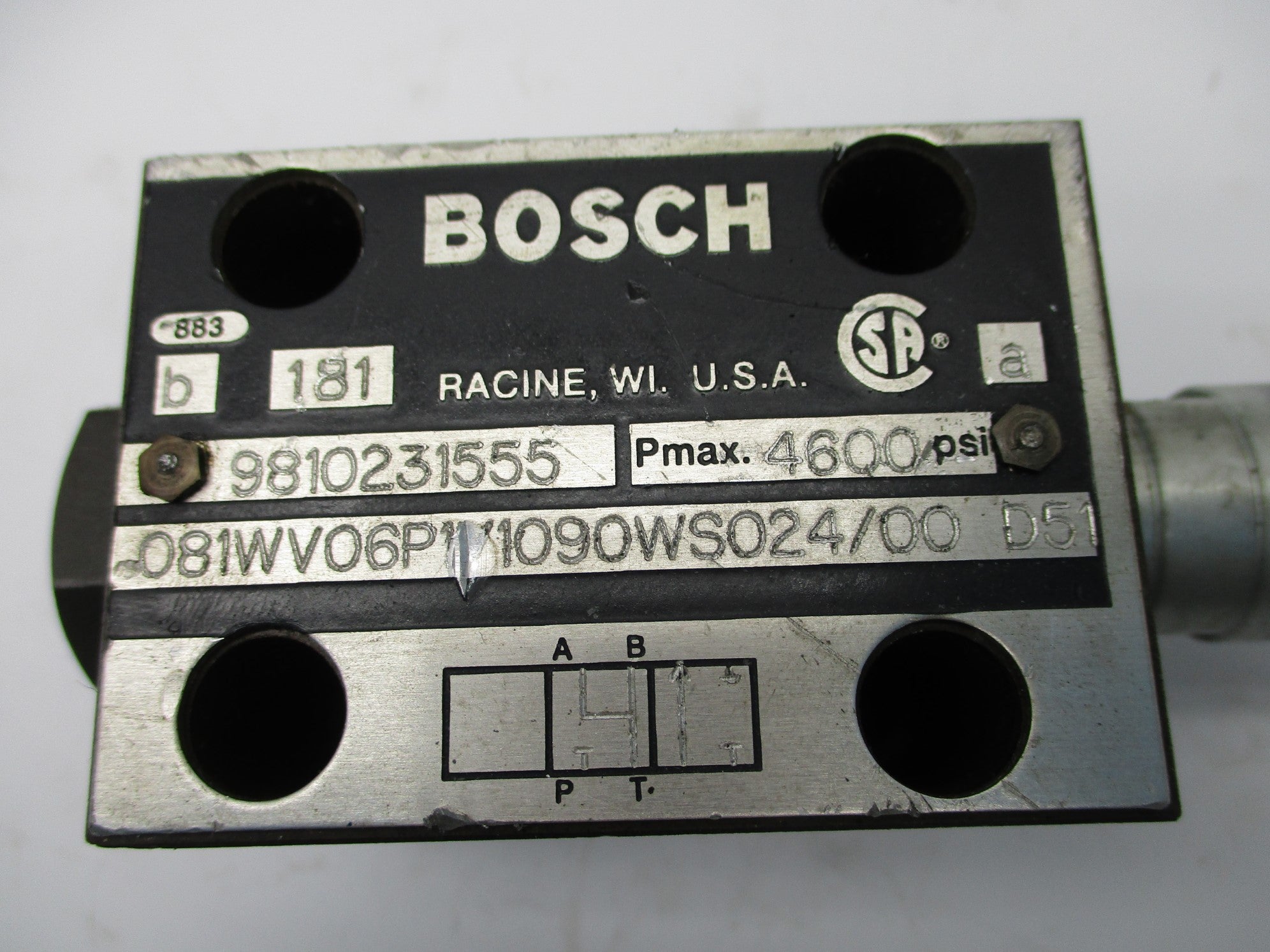 BOSCH 081WV06P1V1090WS024/00D51 9810231555 4600PSI UNMP