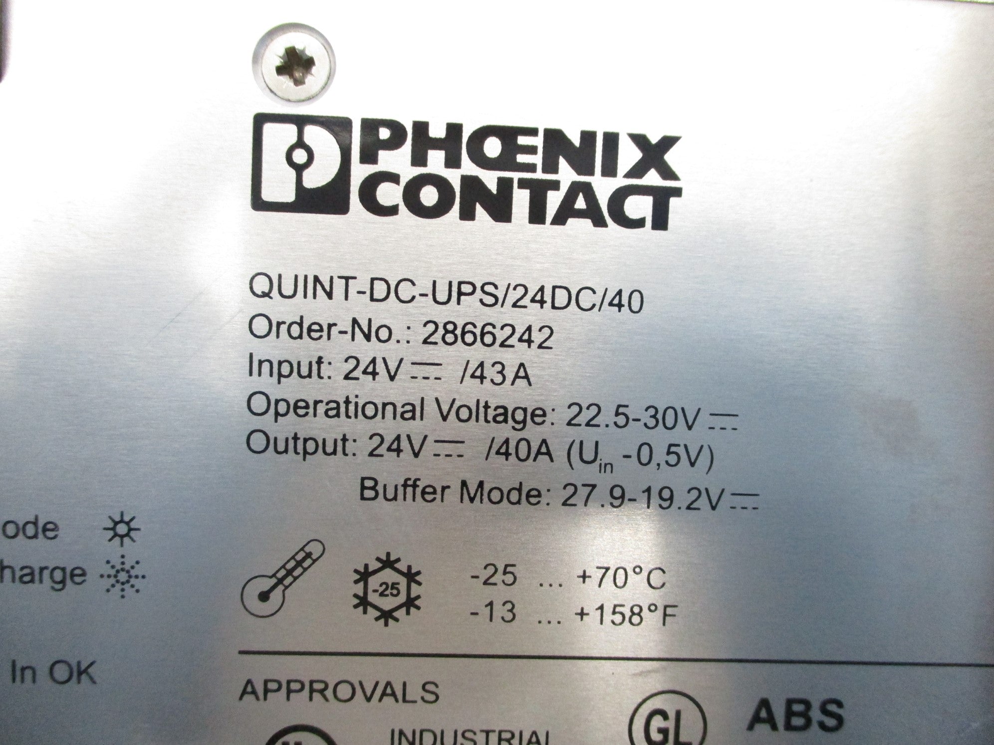 PHOENIX CONTACT QUINT-DC-UPS/24DC/40 NSNP