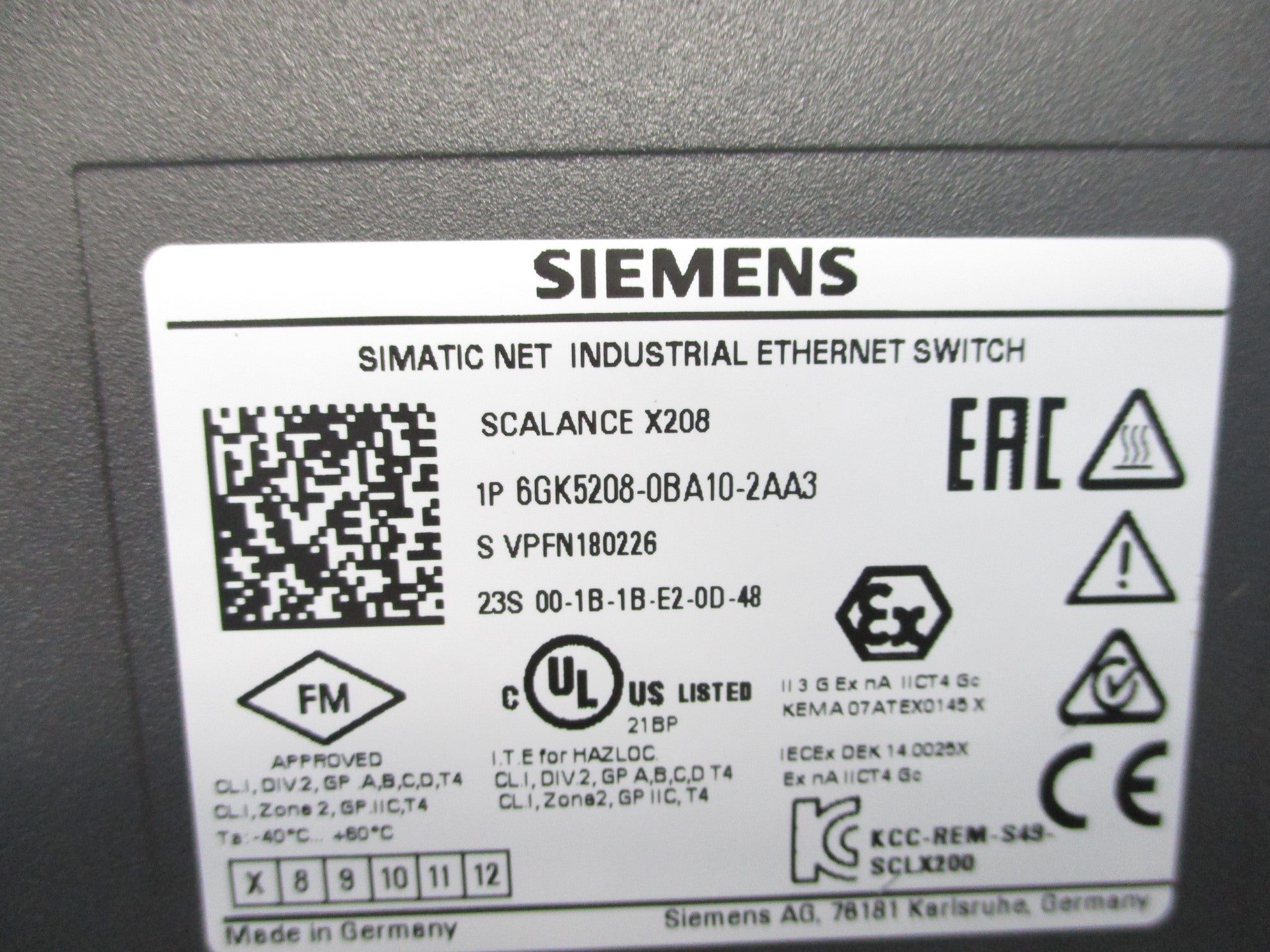 SIEMENS 6GK5208-0BA10-2AA3 NSNP