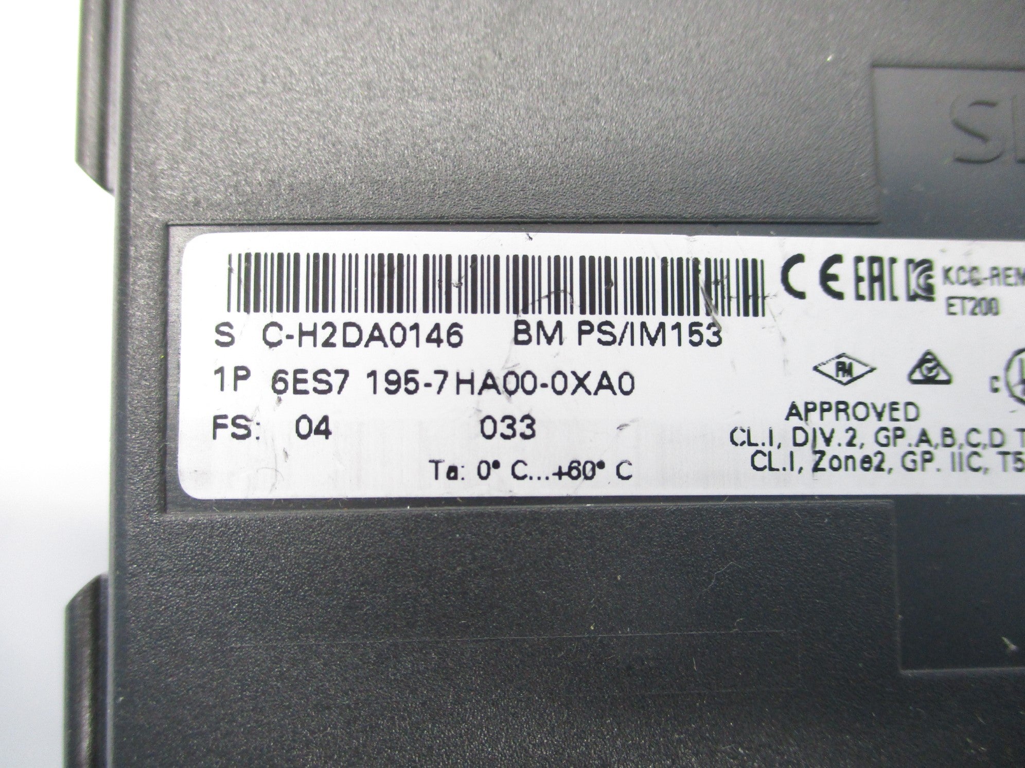 SIEMENS 6ES7195-7HA00-0XA0 NSNP
