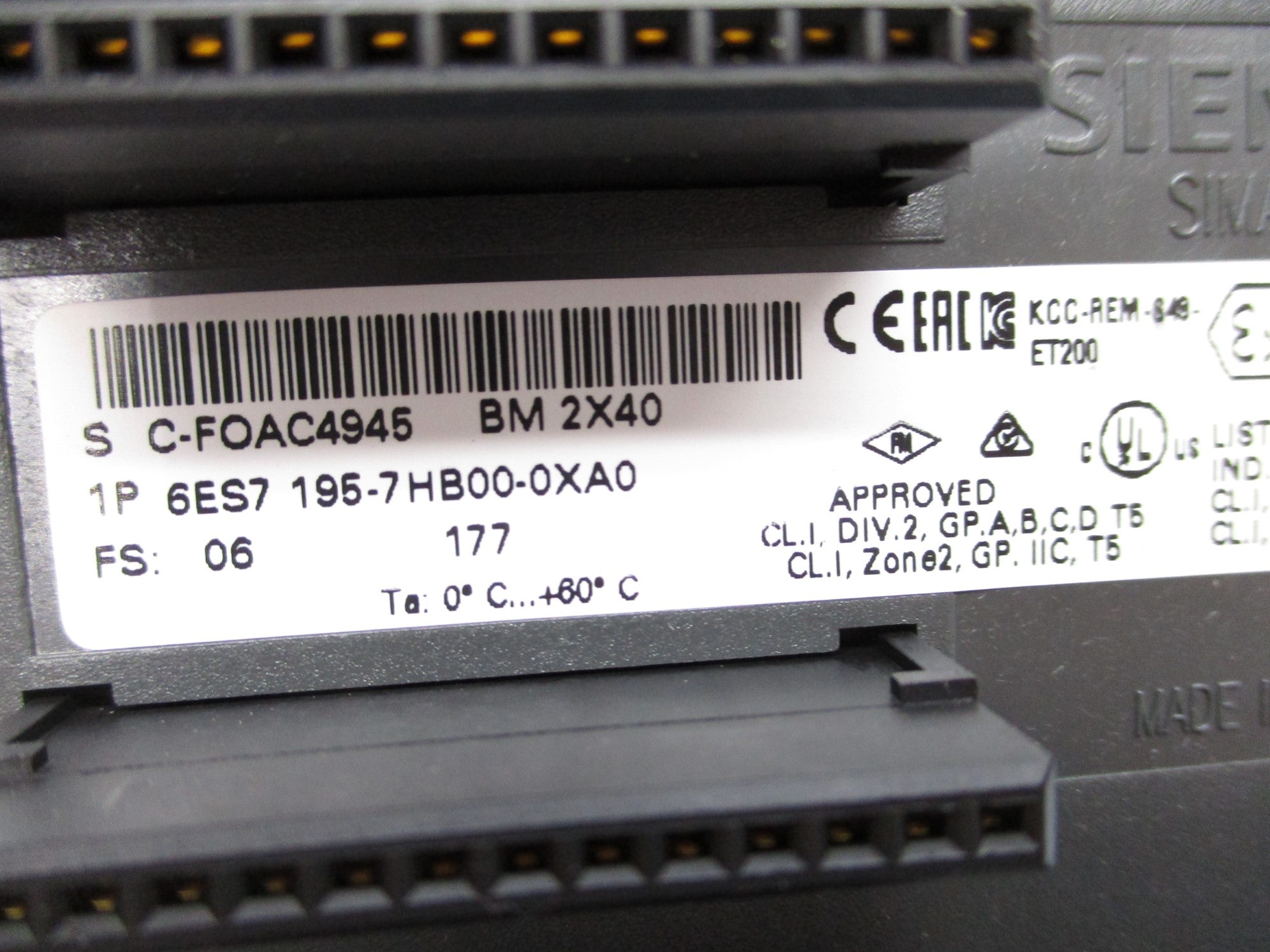 SIEMENS 6ES7195-7HB00-0XA0 NSNP