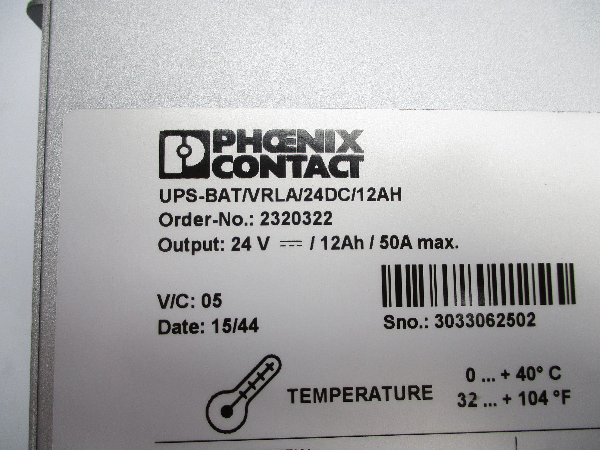 PHOENIX CONTACT UPS-BAT/VRLA/24DC/12AH (AS PICTURED) NUPI