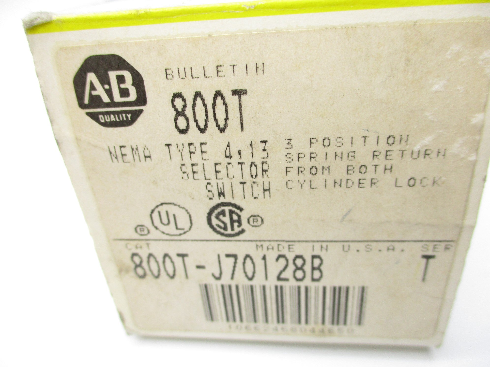 INDUSTRIAL SPARE PART 800T-J70128B SER. T (BK/YL) NSMP