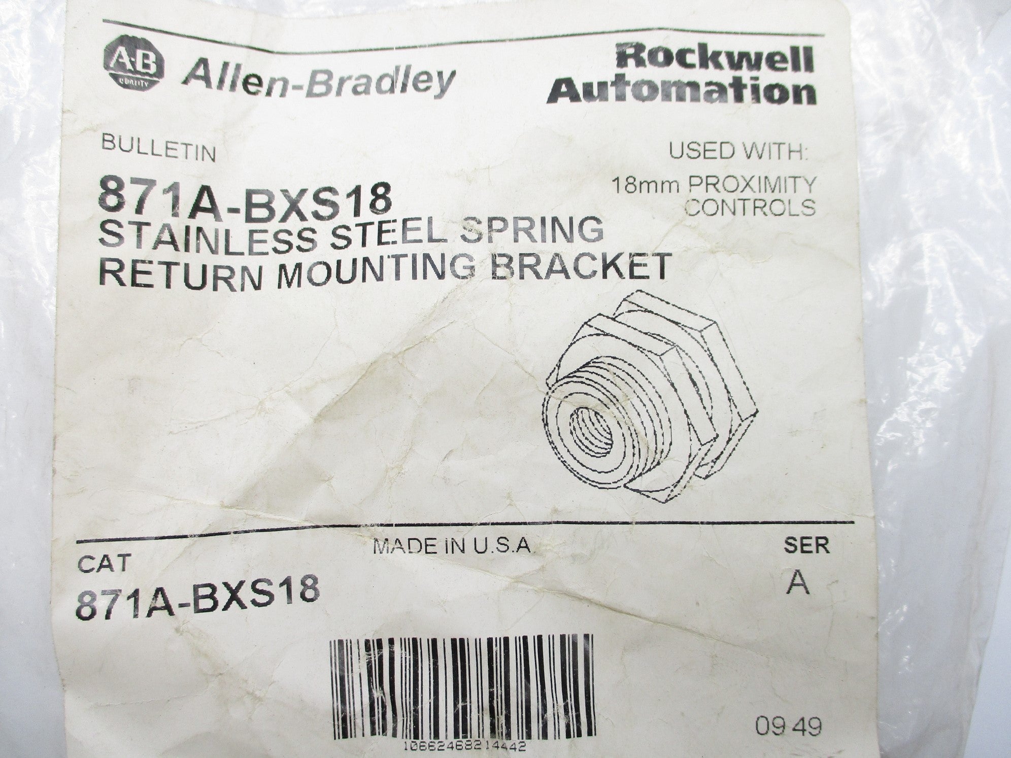 INDUSTRIAL SPARE PART 871A-BXS18 SER. A NSMP