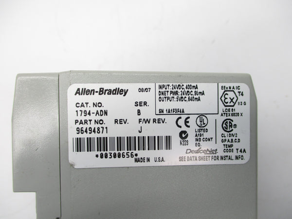 ALLEN BRADLEY 1794-ADN SER. B F/W J 24VDC NSNP
