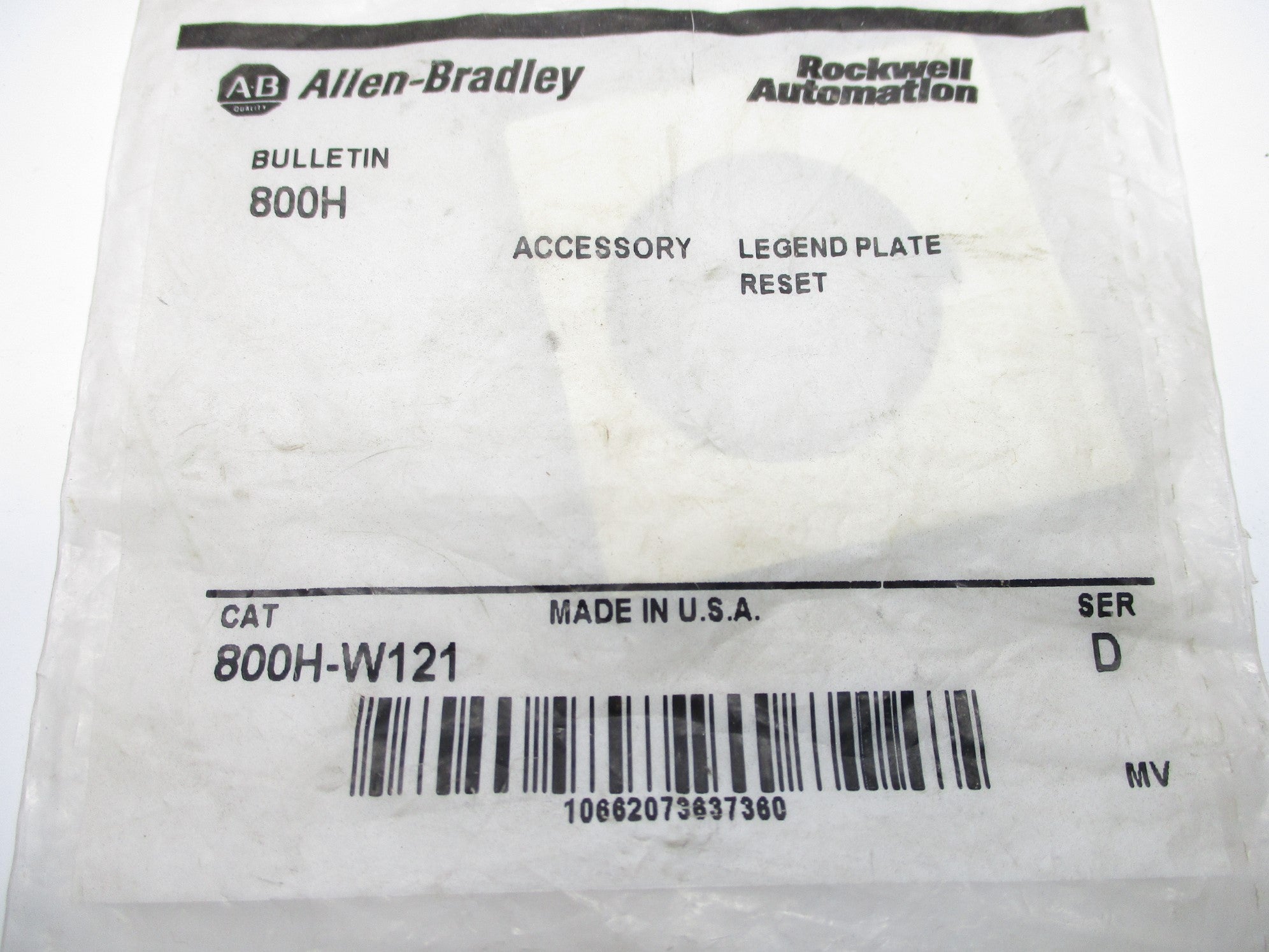 INDUSTRIAL SPARE PART 800H-W121 SER. D NSMP
