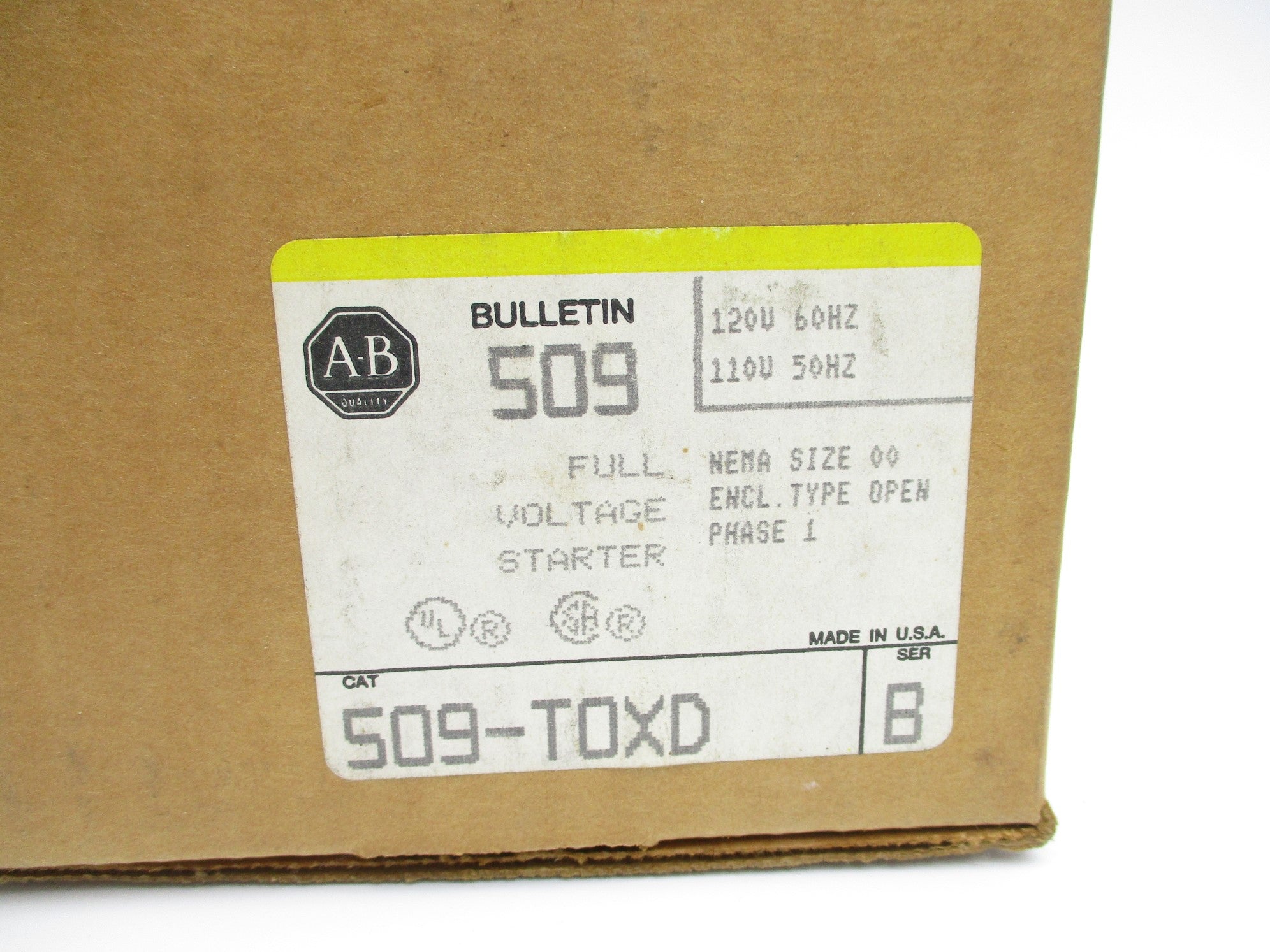 ALLEN BRADLEY 509-TOXD SER. B (BR/YL) NSMP