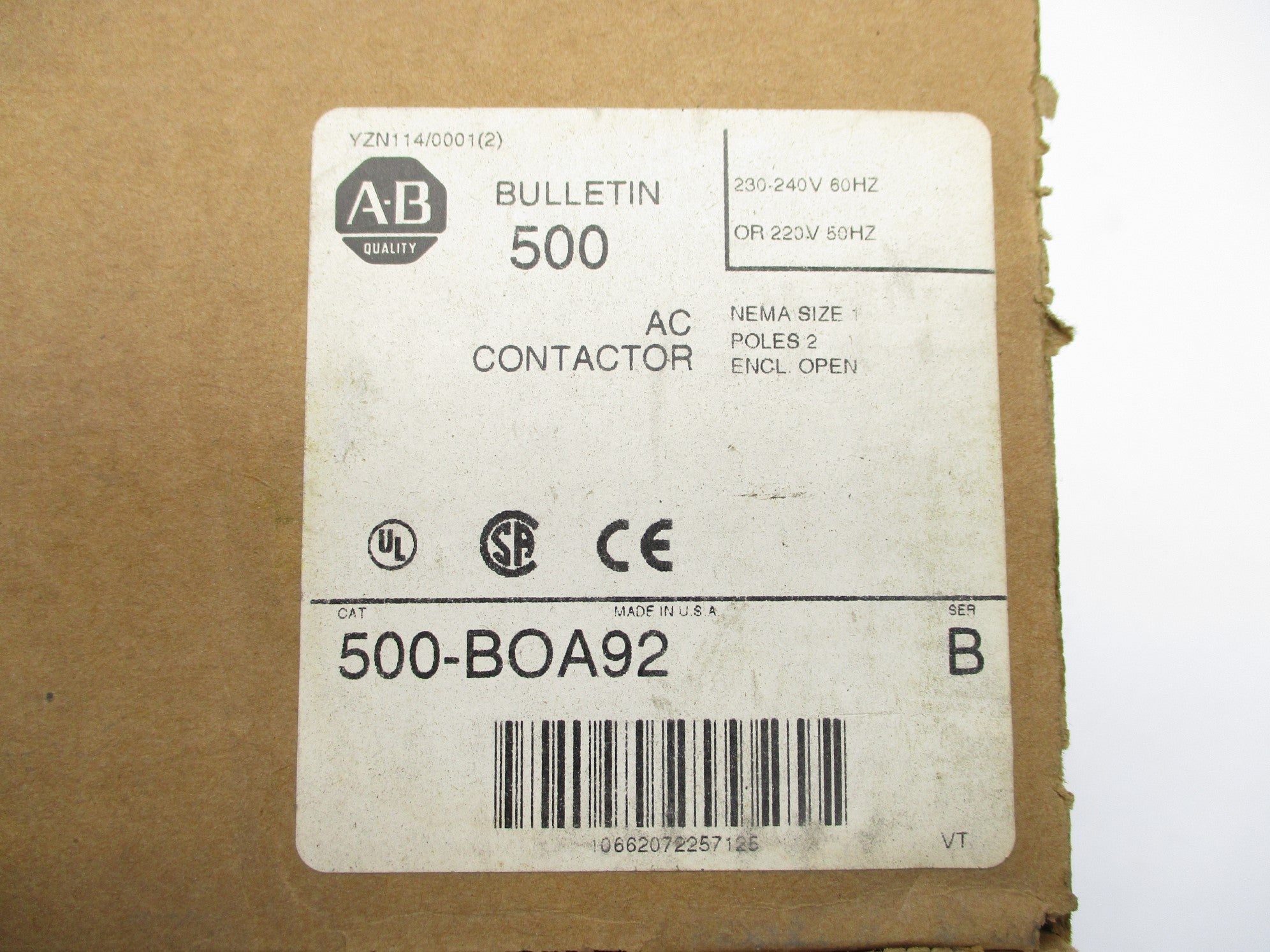 INDUSTRIAL SPARE PART 500-BOA92 SER. B 220/240V (BR/WH) NSMP