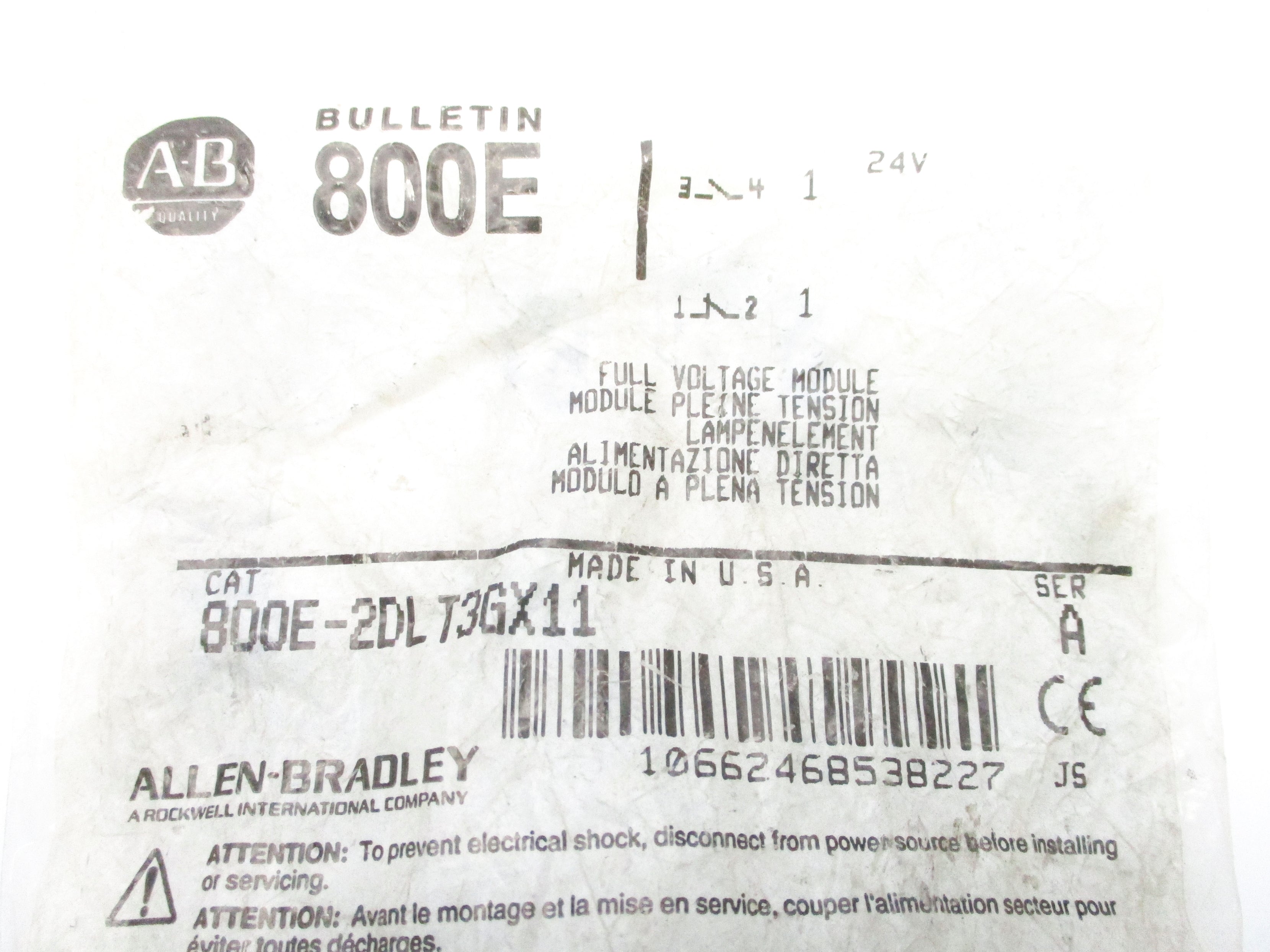 INDUSTRIAL SPARE PART 800E-2DLT3GX11 SER. A 24V NSMP