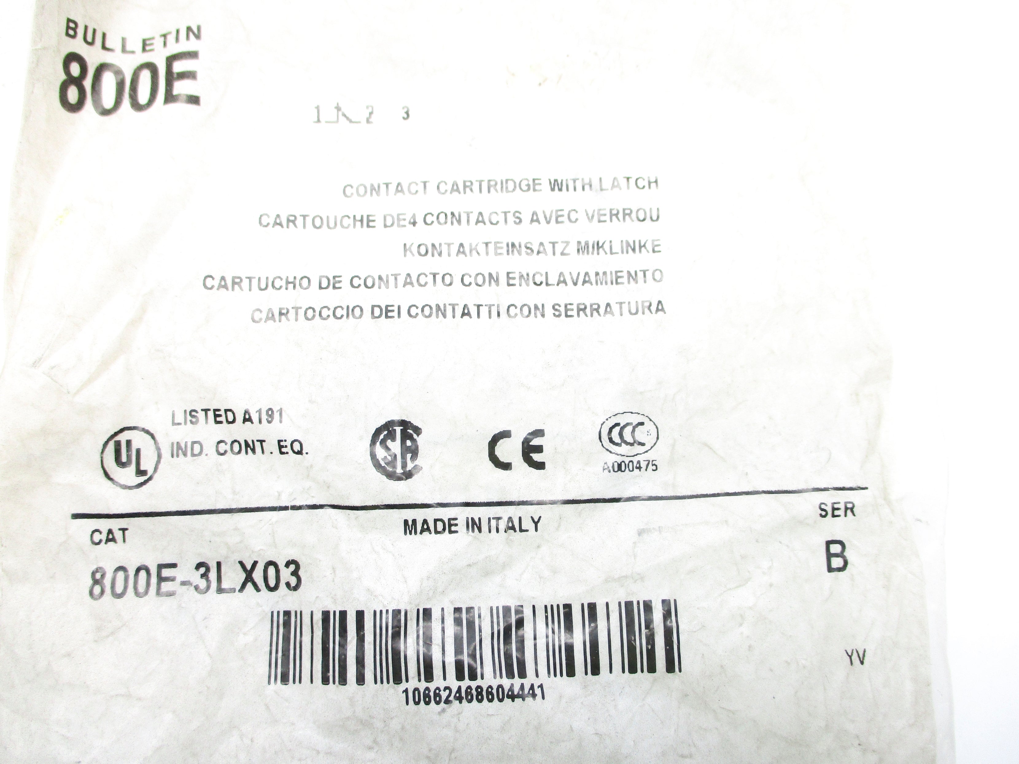 ALLEN BRADLEY 800E-3LX03 SER. B NSMP