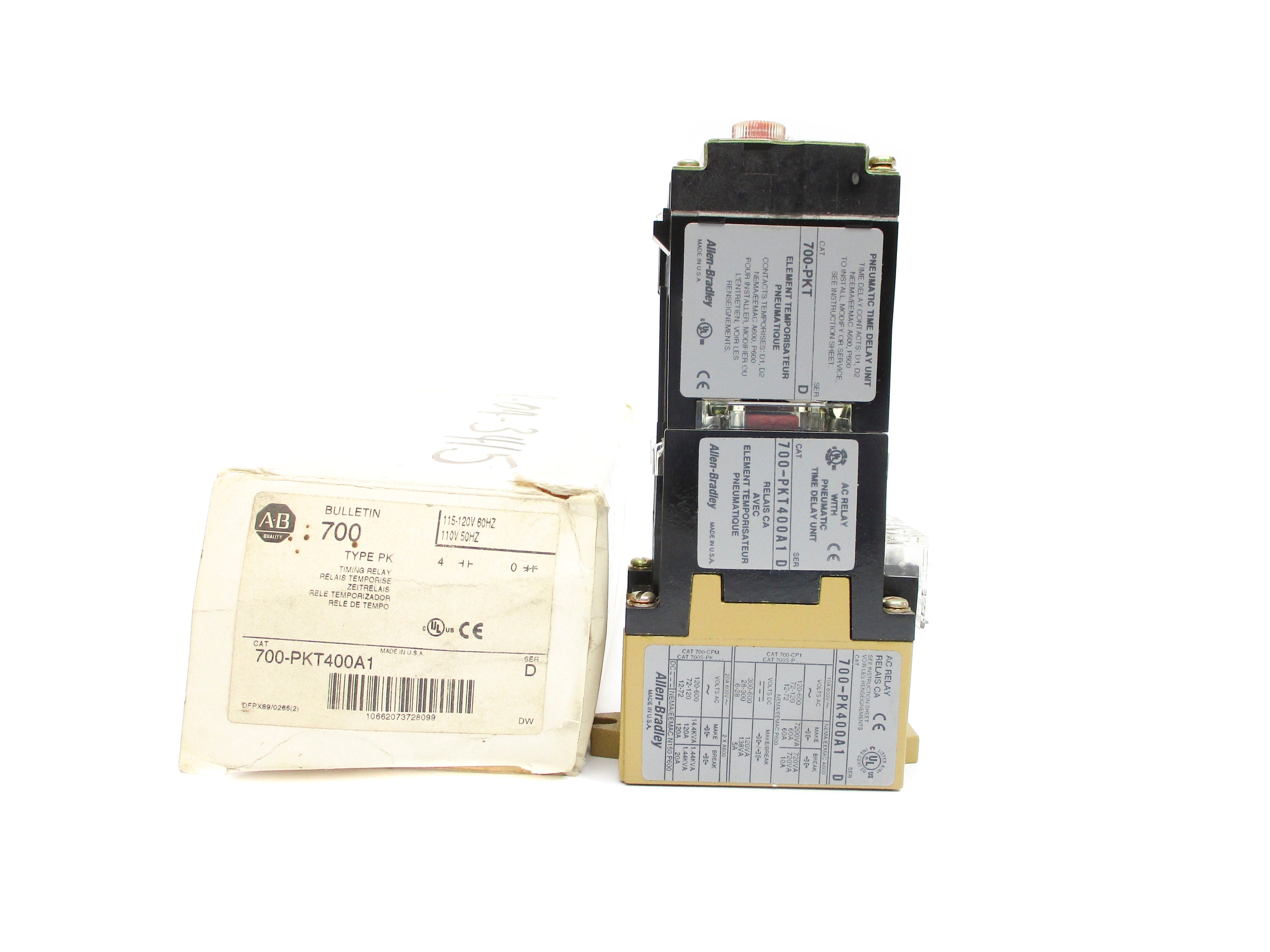 ALLEN BRADLEY 700-PKT400A1 SER. D 110/120V (WH) NSMP