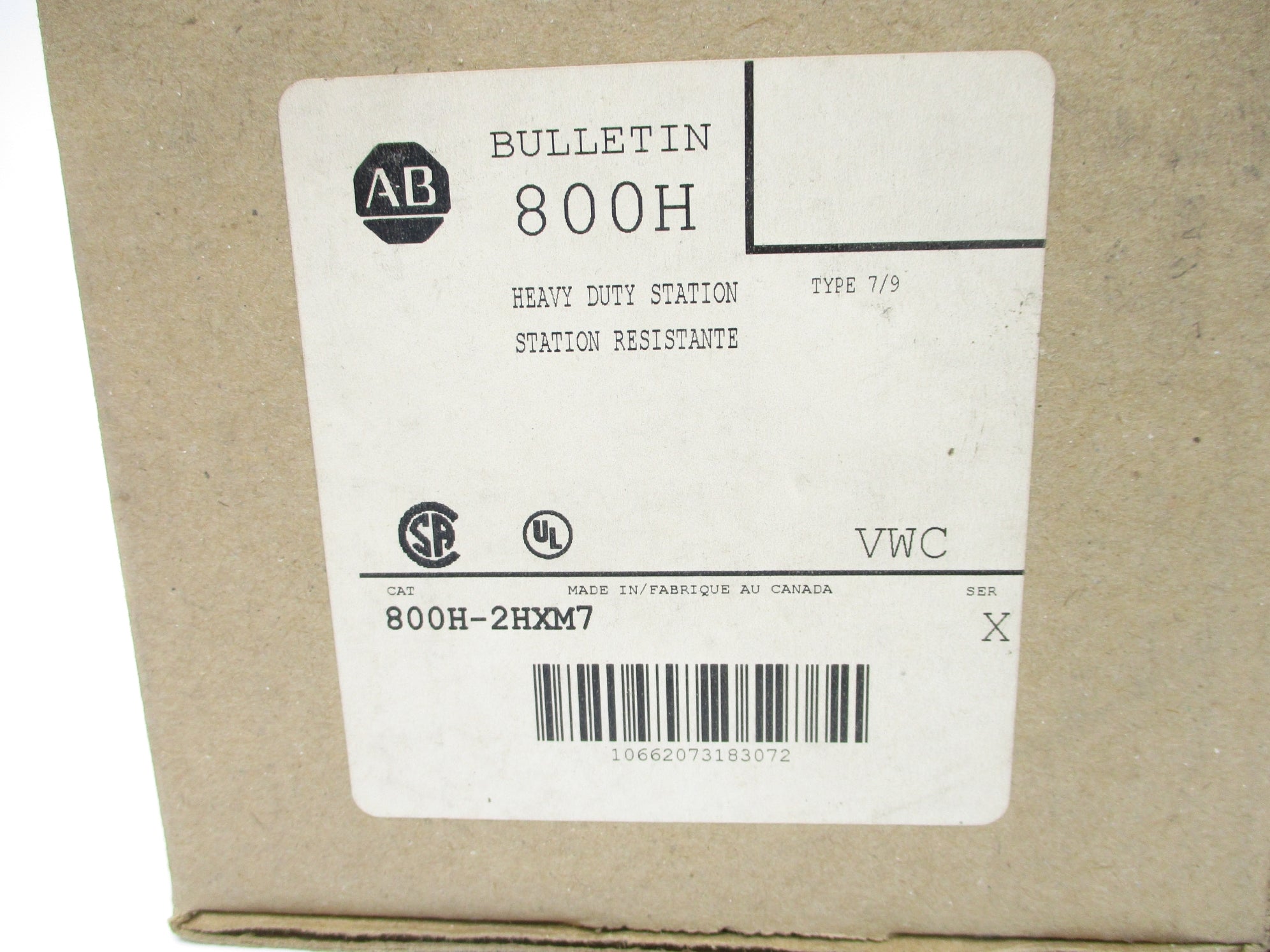 ALLEN BRADLEY 800H-2HXM7 SER. X (BR/WH) NSMP