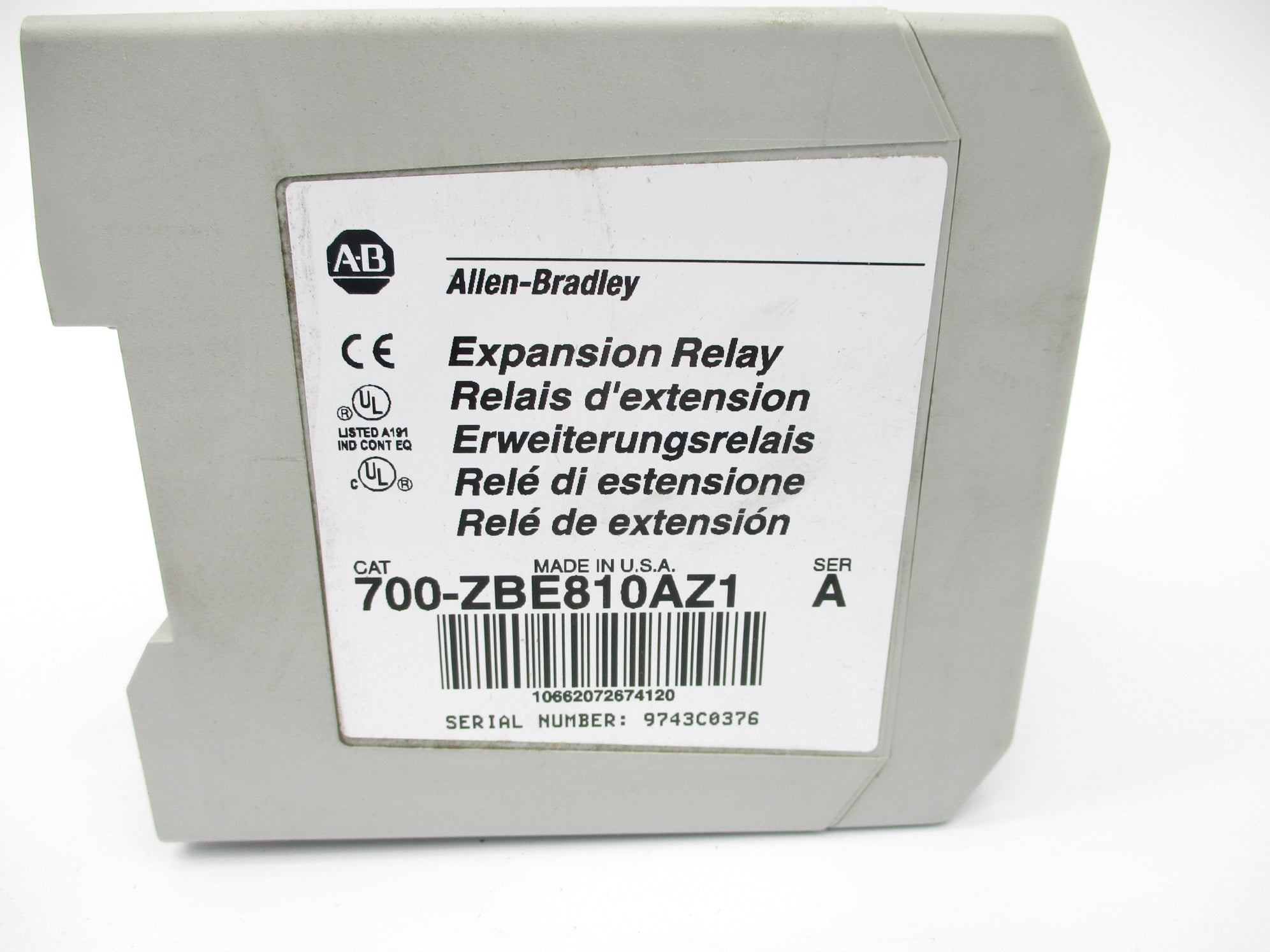 INDUSTRIAL SPARE PART 700-ZBE810AZ1 SER. A 120V NSNP