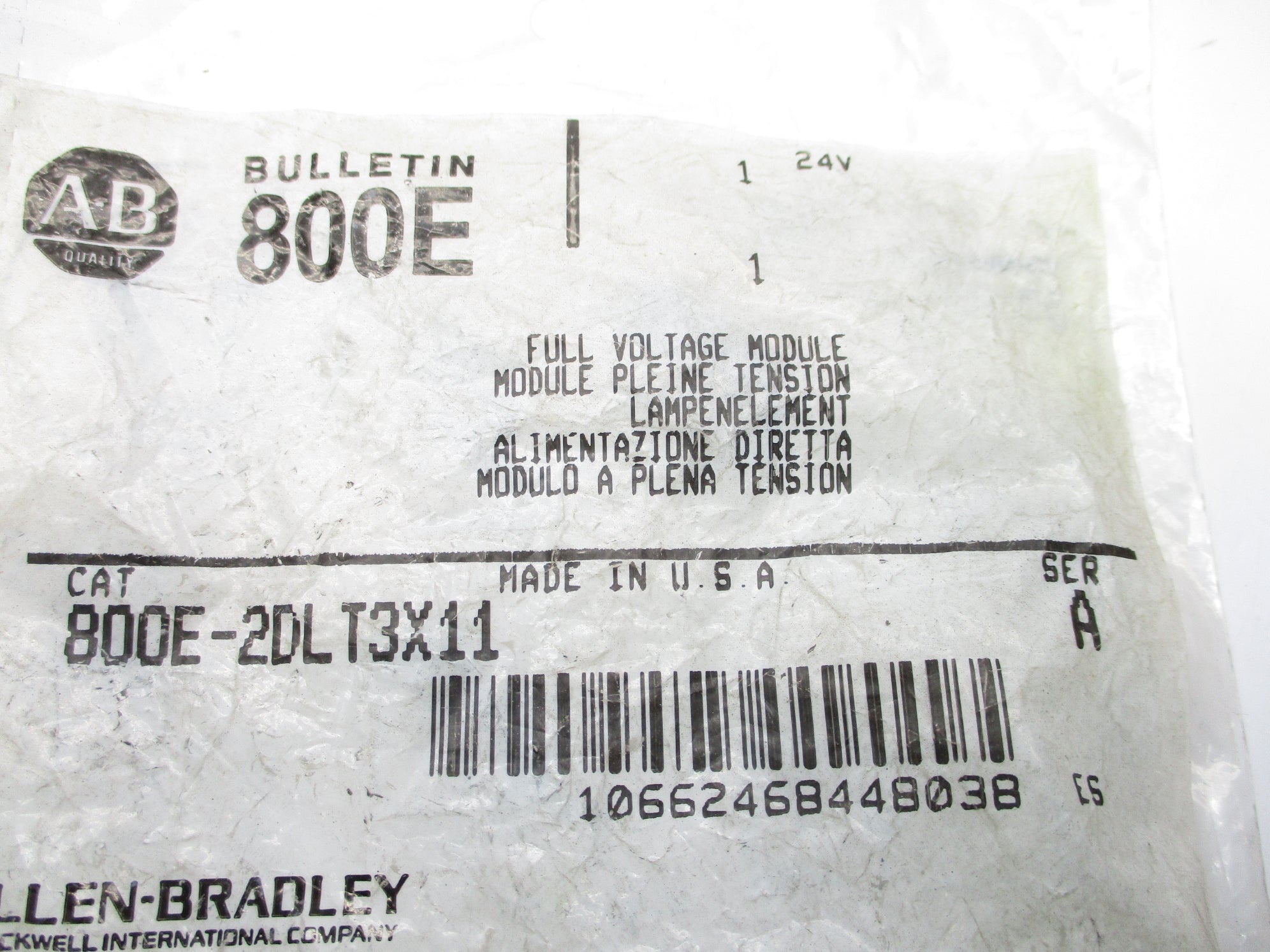 INDUSTRIAL SPARE PART 800E-2DLT3X11 SER. A NSMP