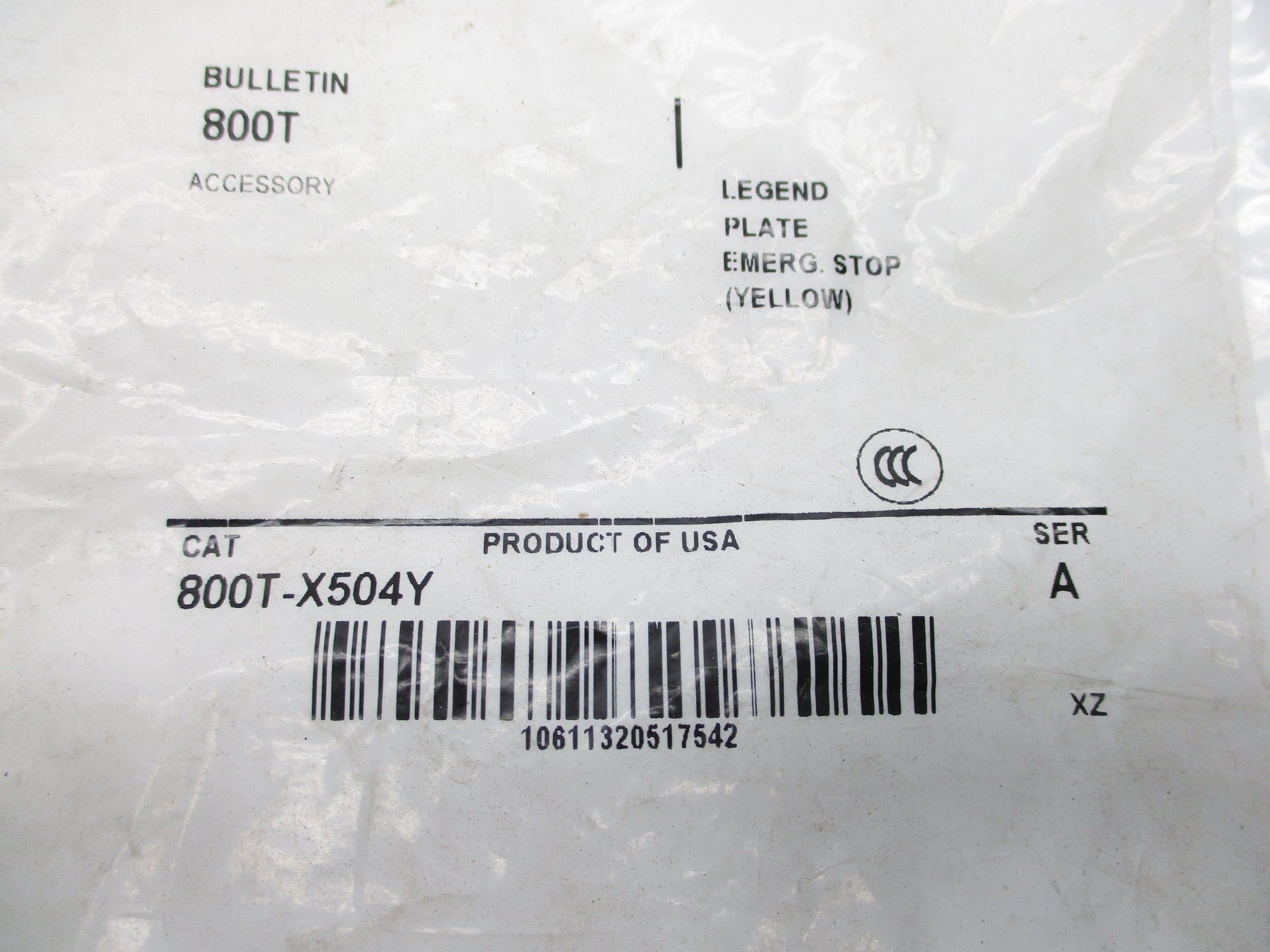 ALLEN BRADLEY 800T-X504Y SER. A NSMP