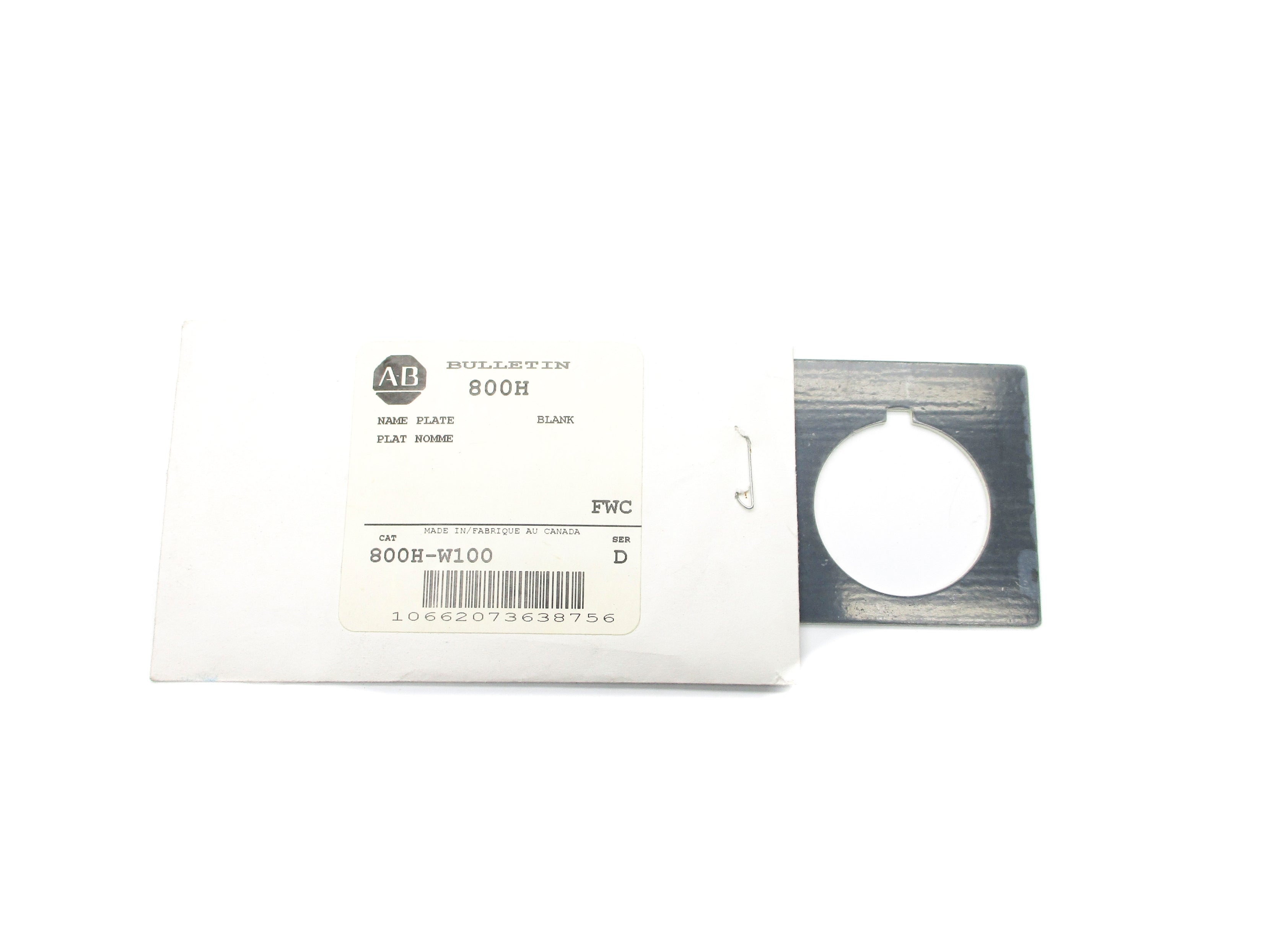 ALLEN BRADLEY 800H-W100 SER. D NSMP