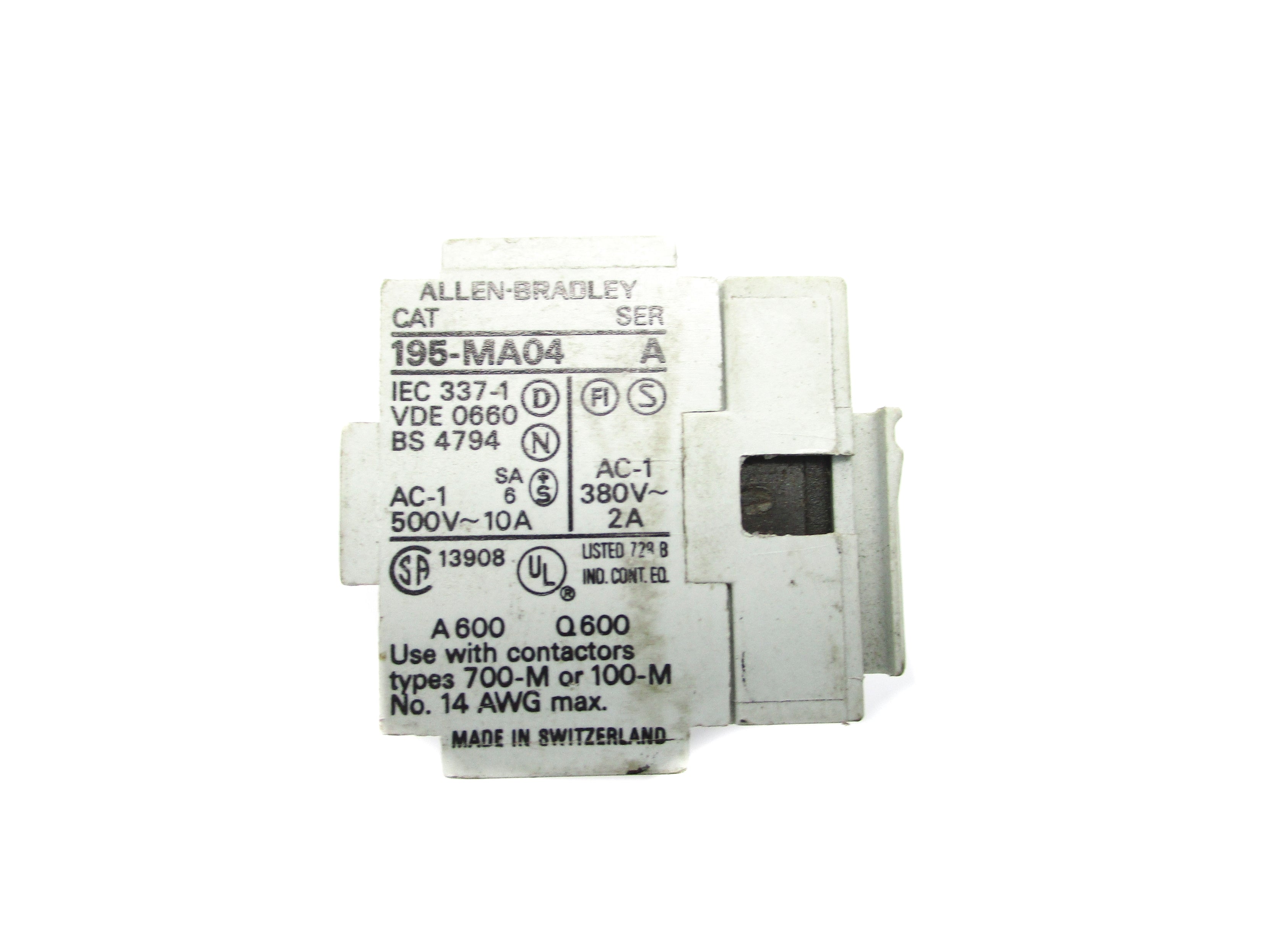 ALLEN BRADLEY 195-MA04 SER. A UNMP