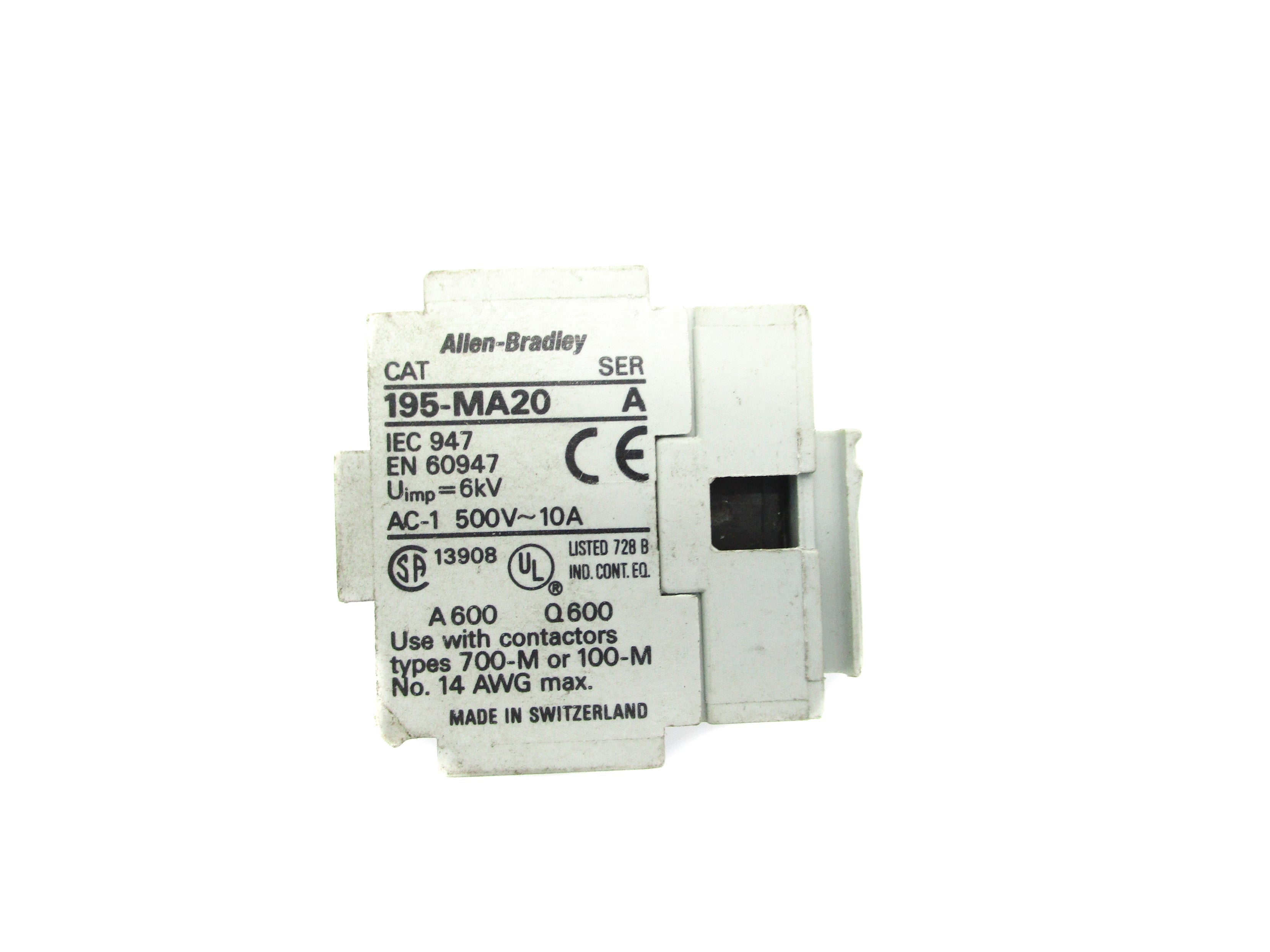 INDUSTRIAL SPARE PART 195-MA20 SER. A UNMP