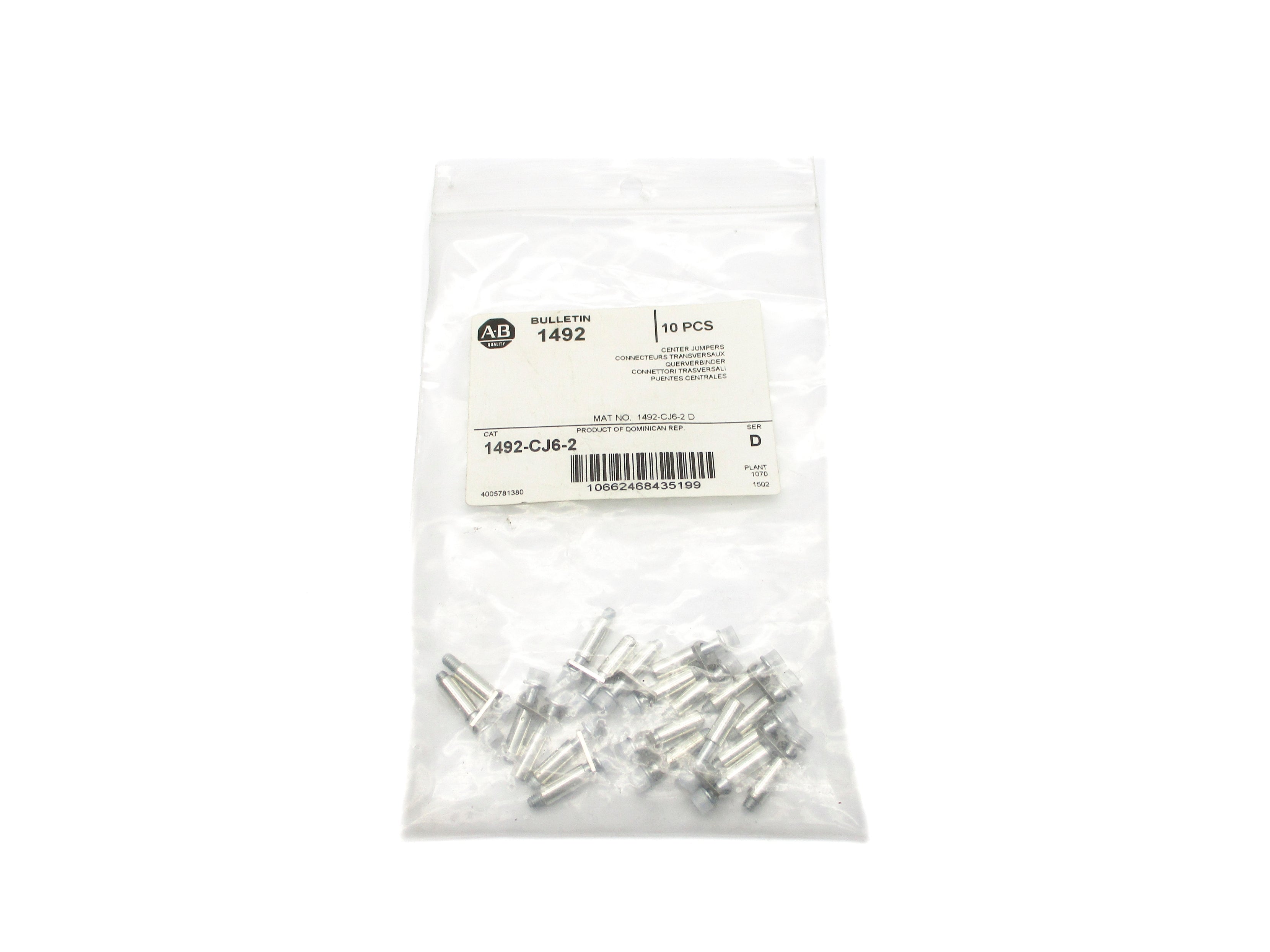 ALLEN BRADLEY 1492-CJ6-2 SER. D (PKG OF 10) NSMP