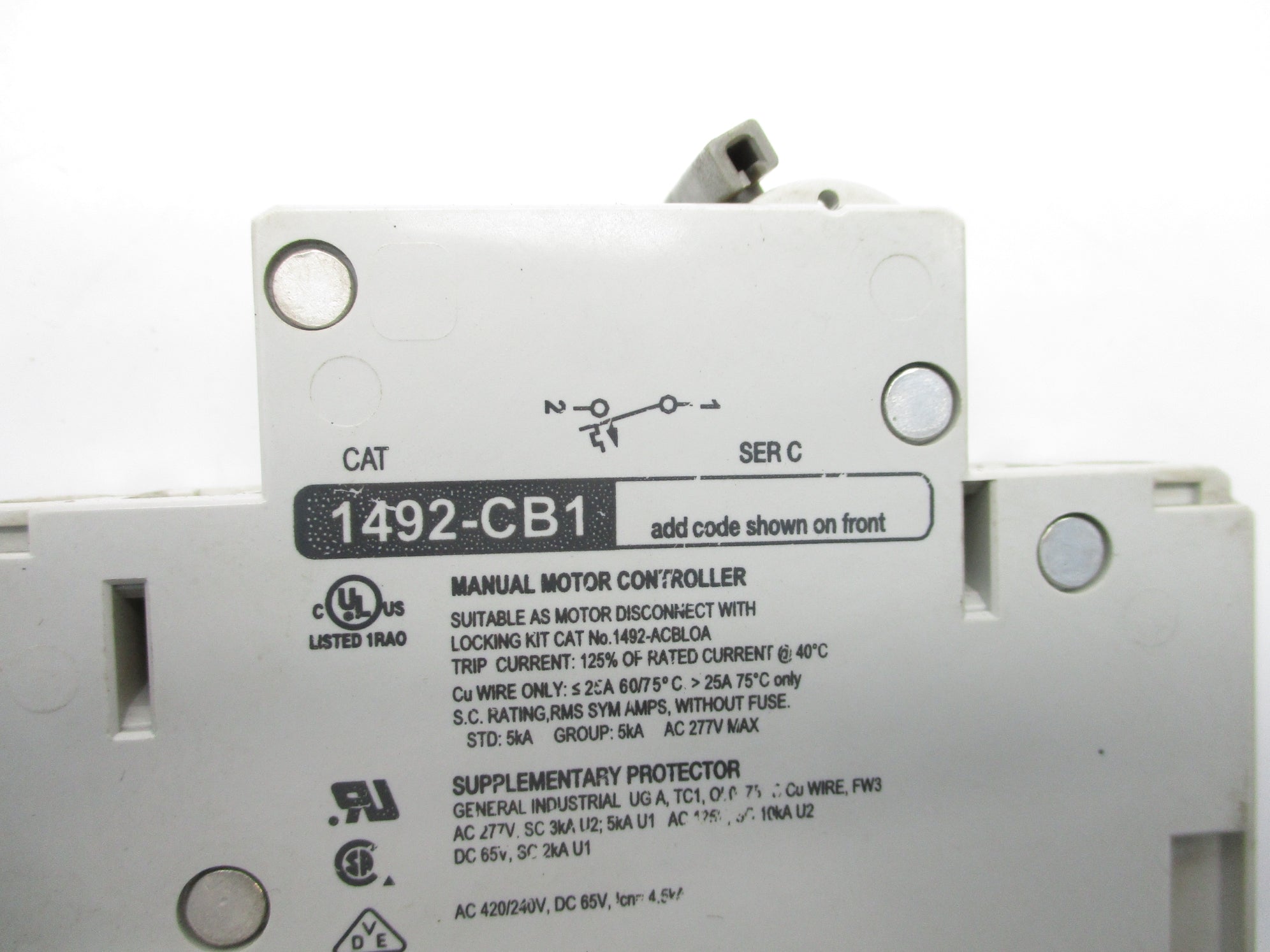 ALLEN BRADLEY 1492-CB1G200 SER. C 277VAC 20A NSNP