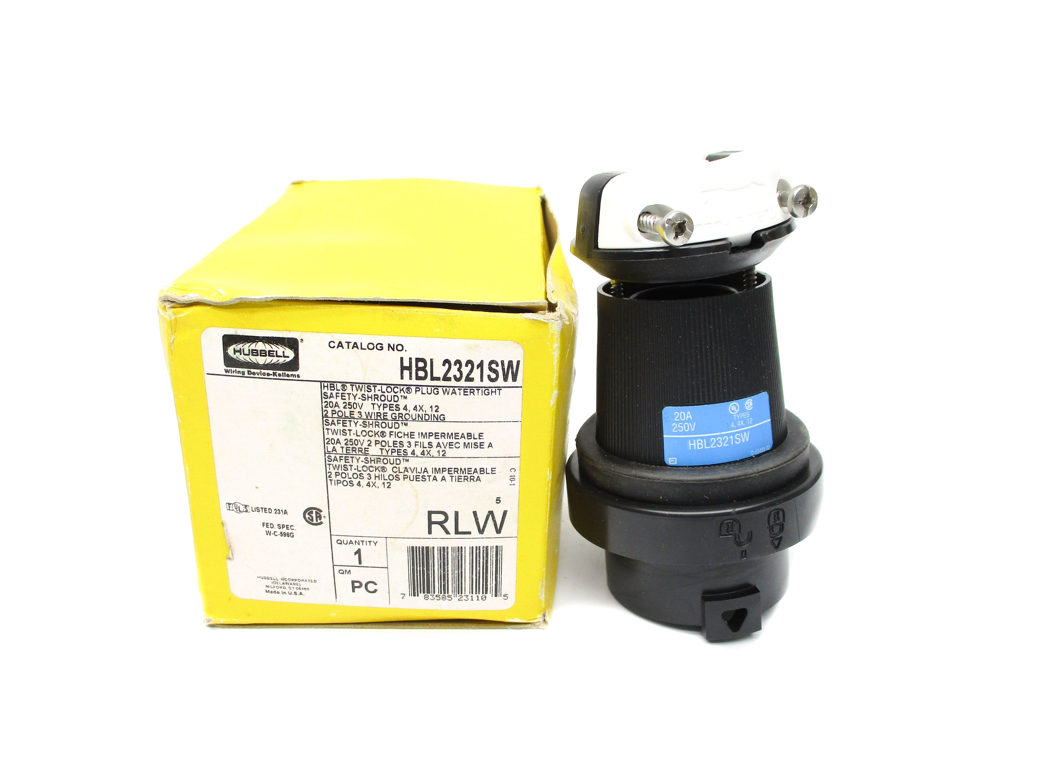 HUBBELL HBL2321SW 250V 20A NSMP