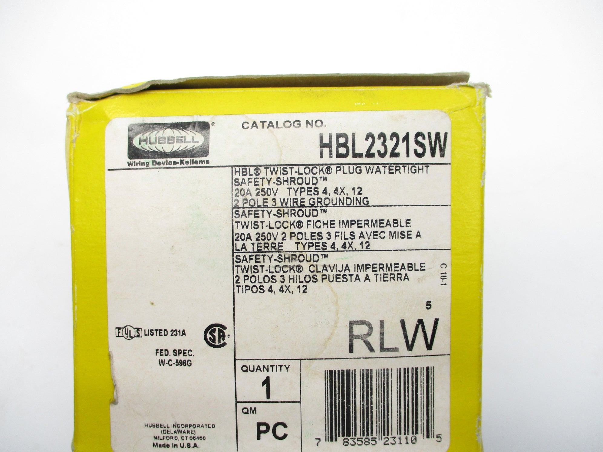 HUBBELL HBL2321SW 250V 20A NSMP