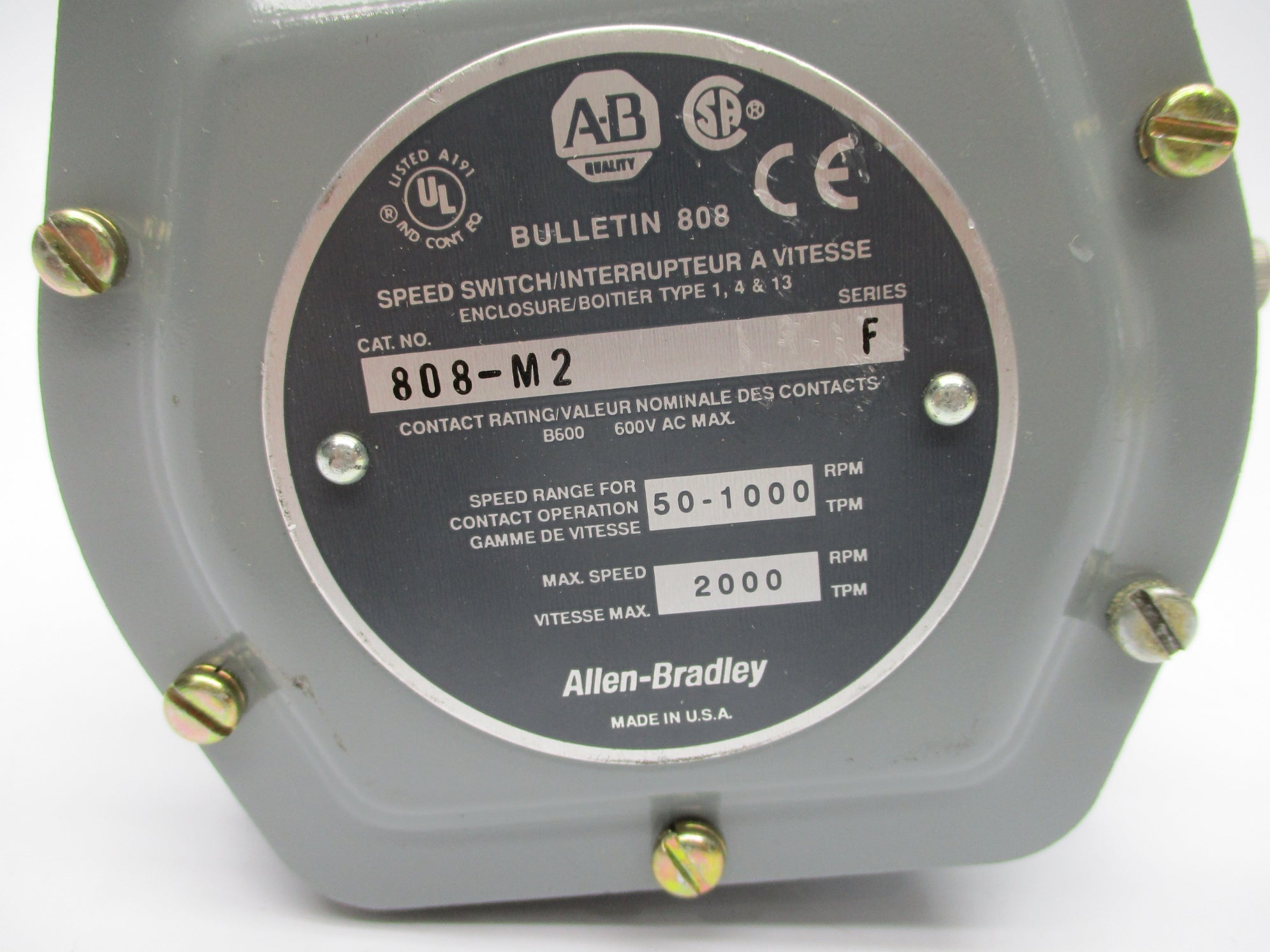 INDUSTRIAL SPARE PART 808-M2 SER. F 600VAC NSNP