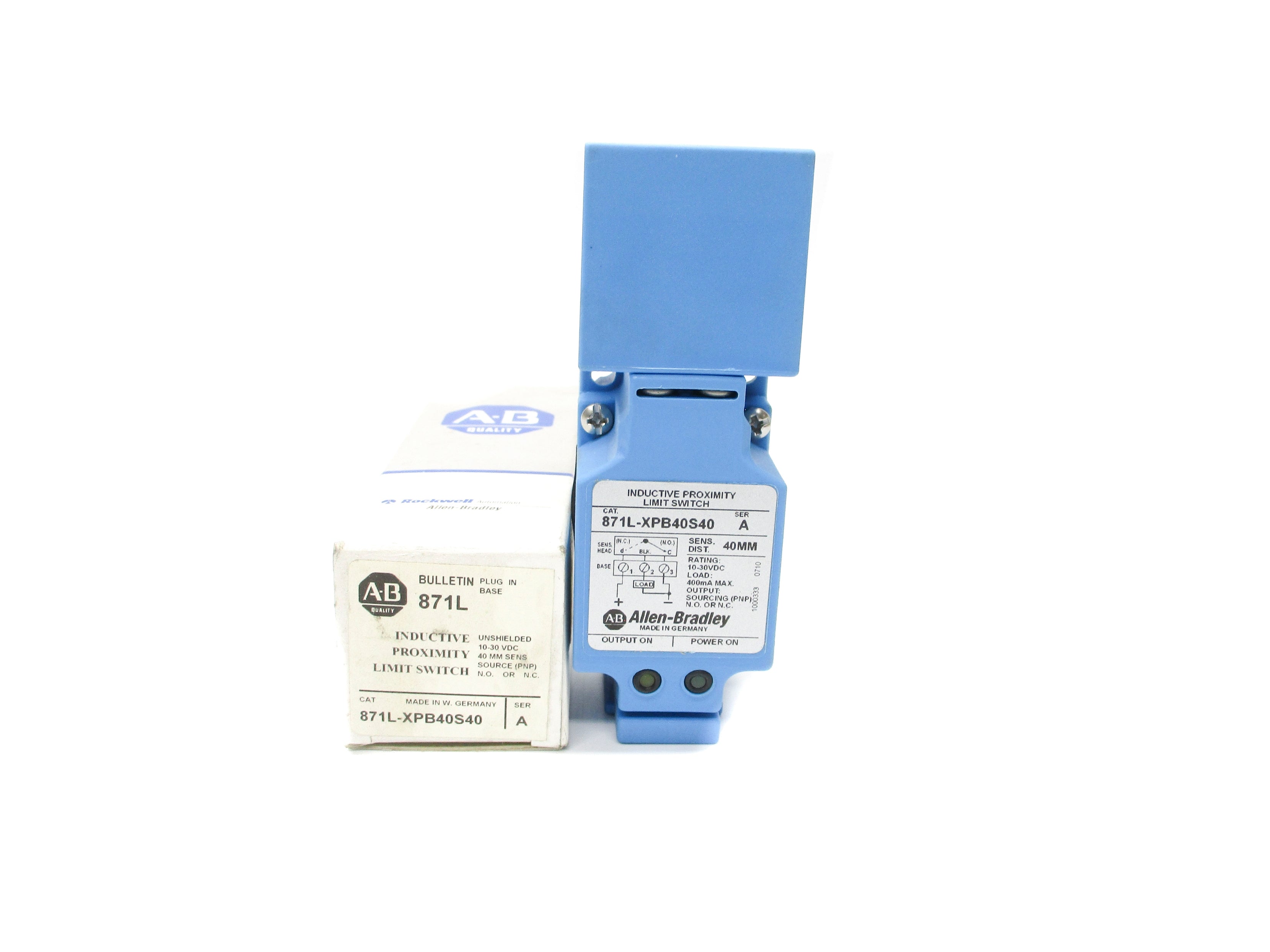ALLEN BRADLEY 871L-XPB40S40 SER. A 10-30VDC (GY/BL) NSMP
