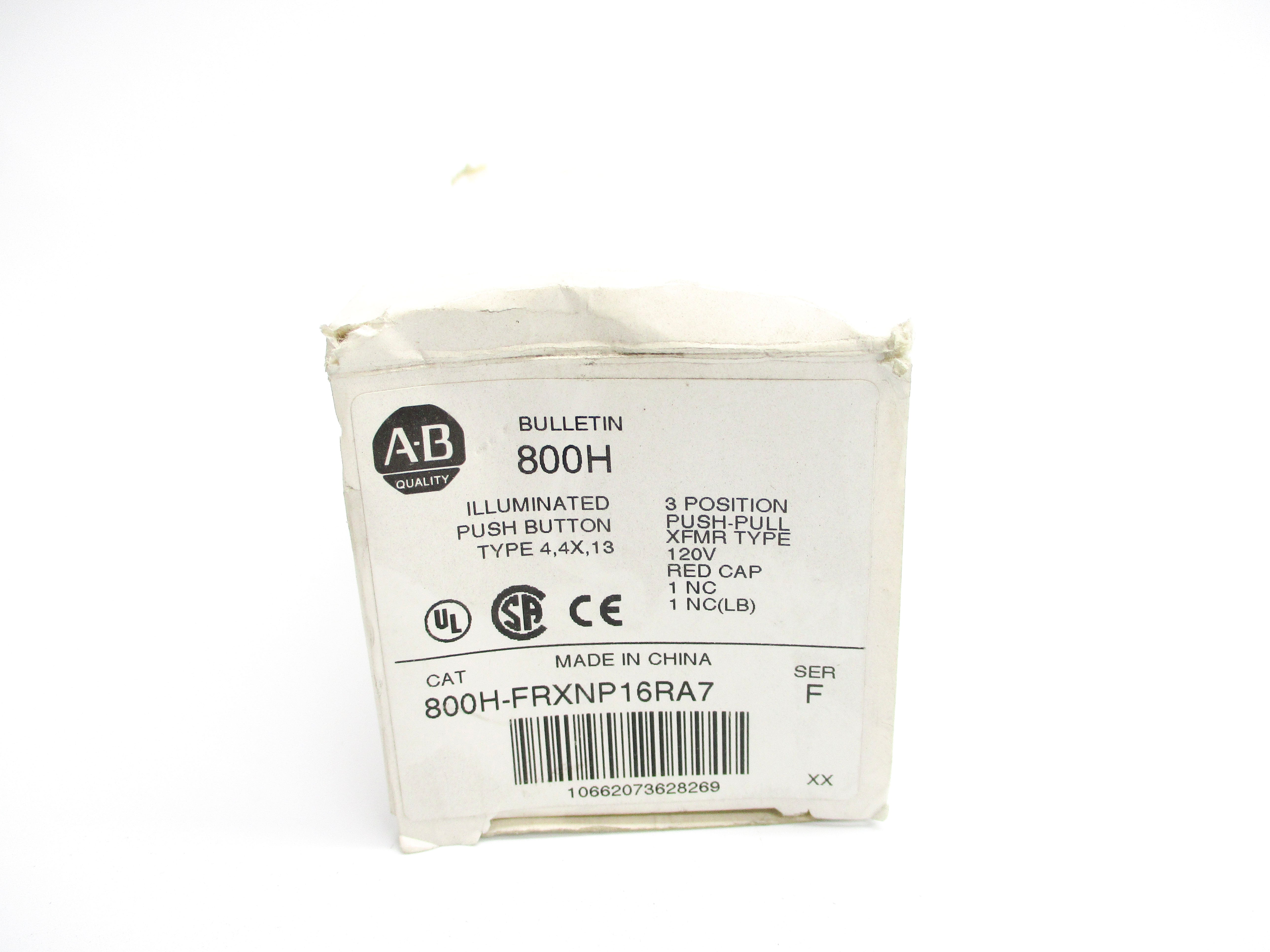 ALLEN BRADLEY 800H-FRXNP16RA7 SER. F (WH) NSMP
