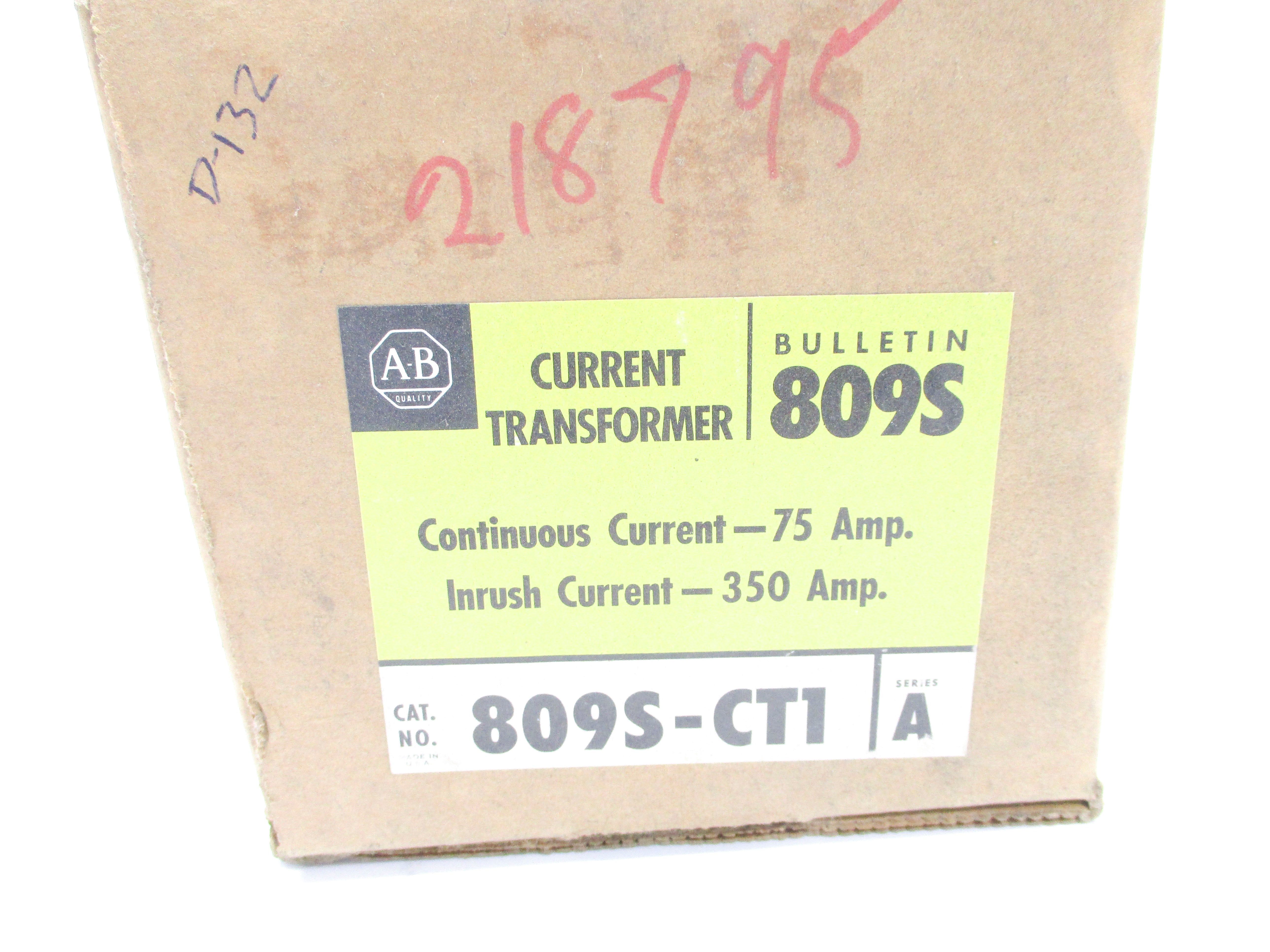 ALLEN BRADLEY 809S-CT1 SER. A (BR/YL) NSMP